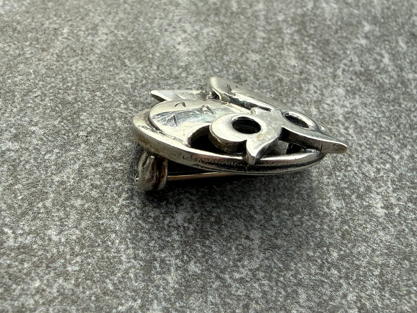 Ola Gorie Barn Owl Brooch in Sterling Silver