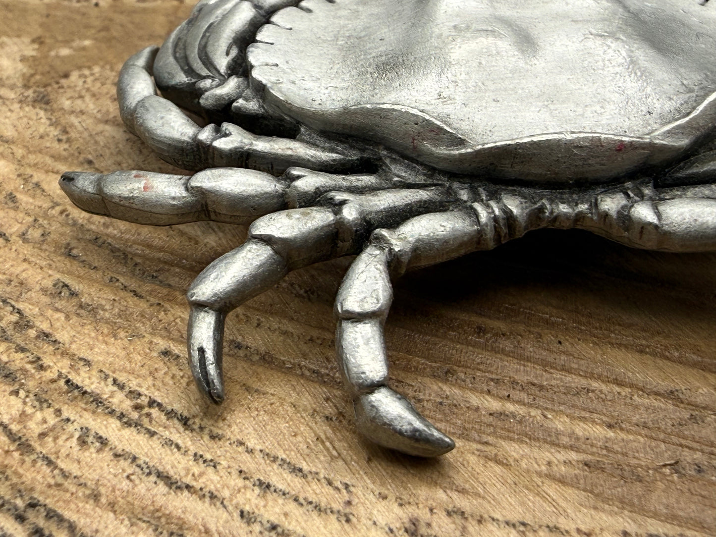 Rare Vintage JJ Jonette Pewter Crab Brooch