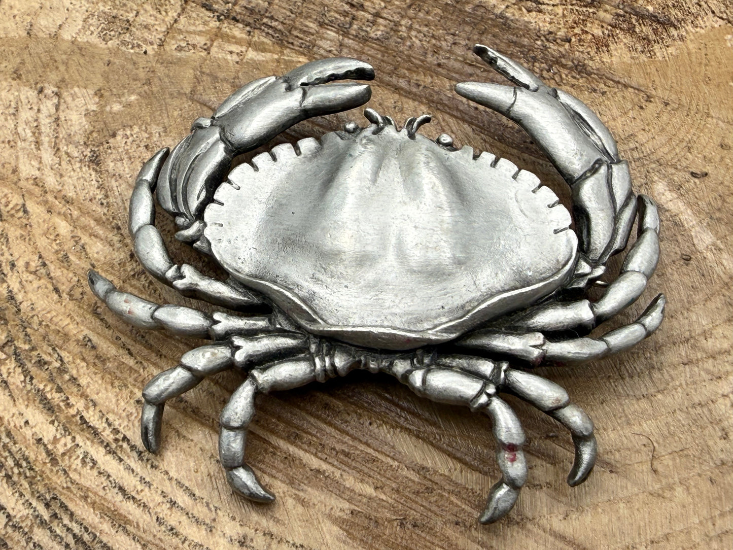 Rare Vintage JJ Jonette Pewter Crab Brooch