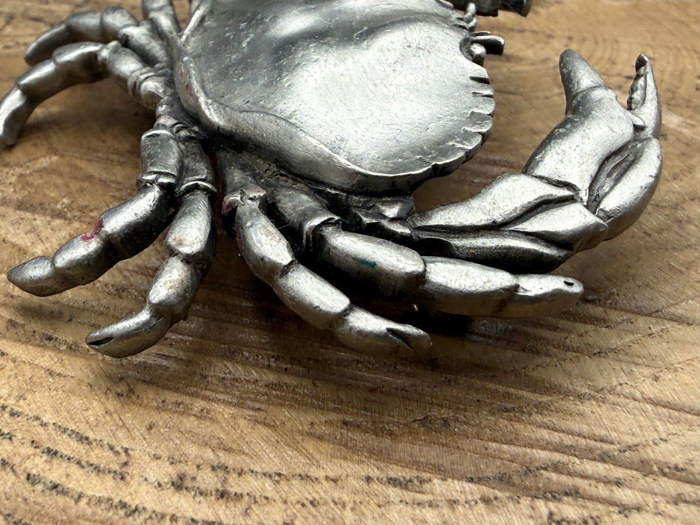 Rare Vintage JJ Jonette Pewter Crab Brooch