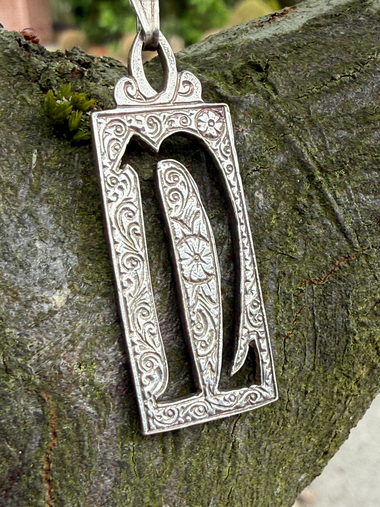 Antique Silver 'Letter N' Pendant
