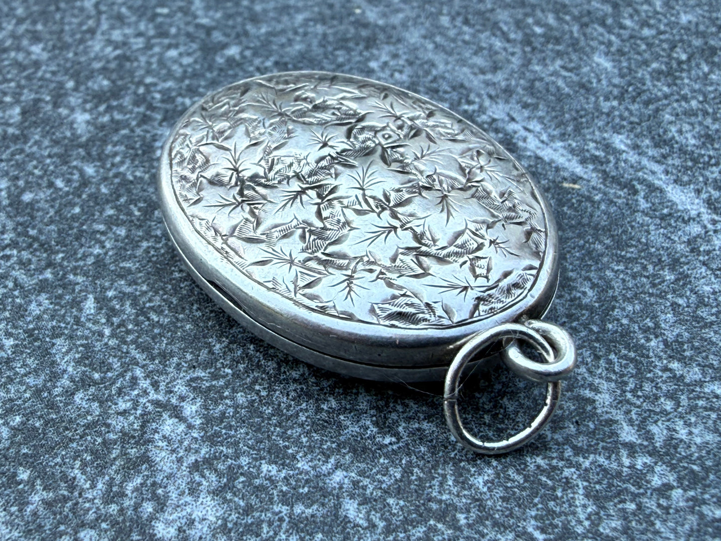 Antique Sterling Silver Foliate Pendant Locket