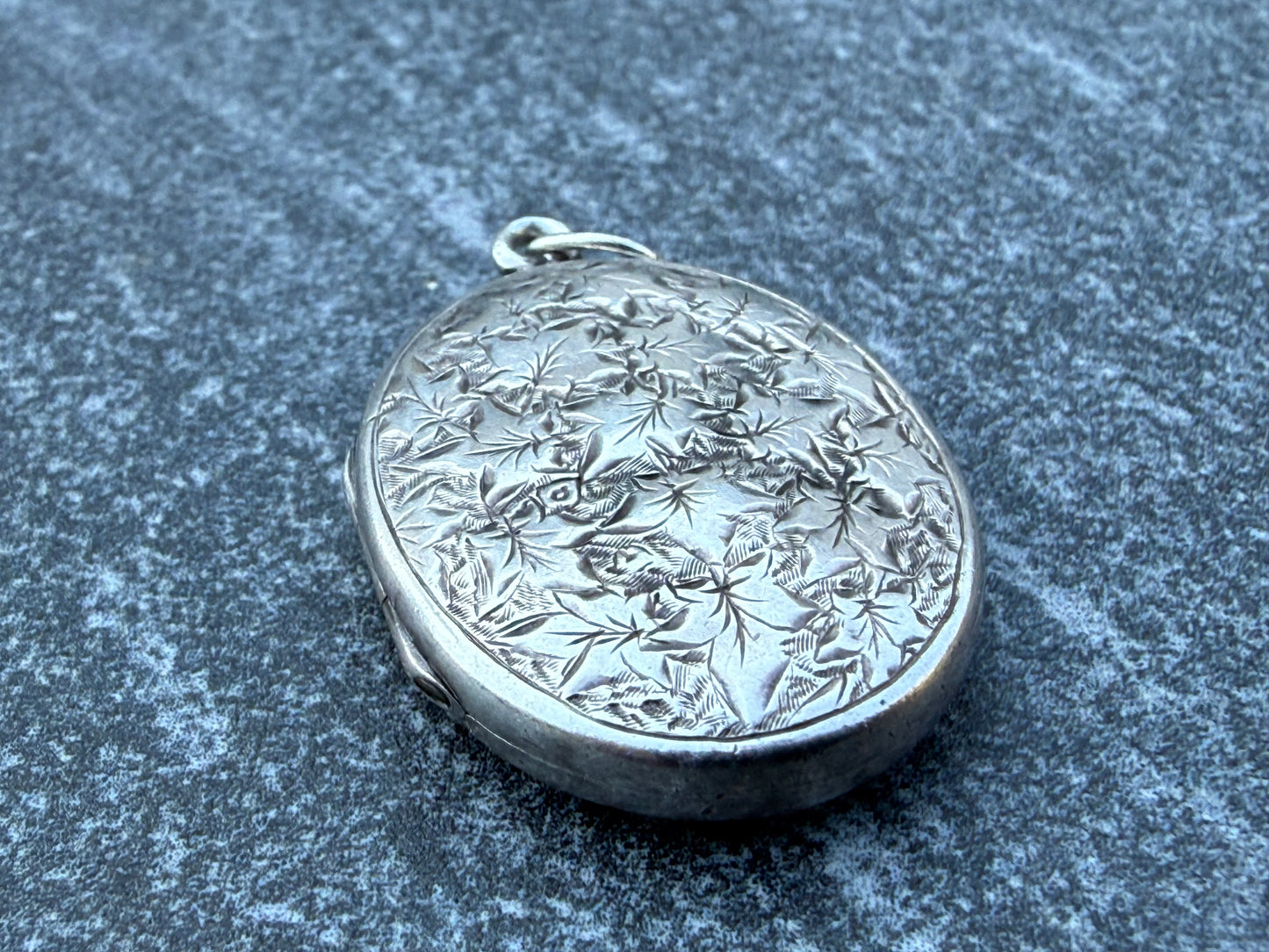 Antique Sterling Silver Foliate Pendant Locket