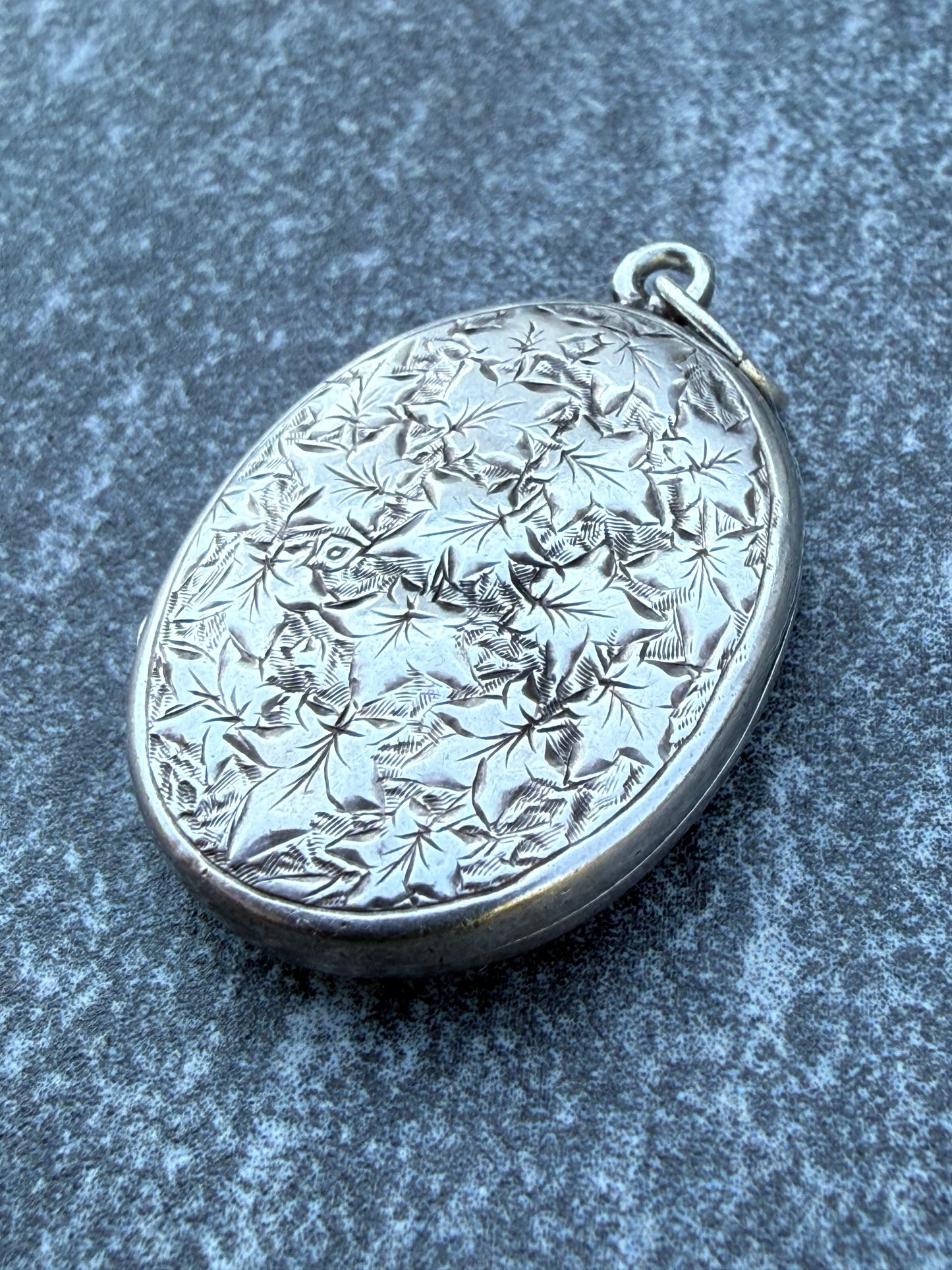 Antique Sterling Silver Foliate Pendant Locket