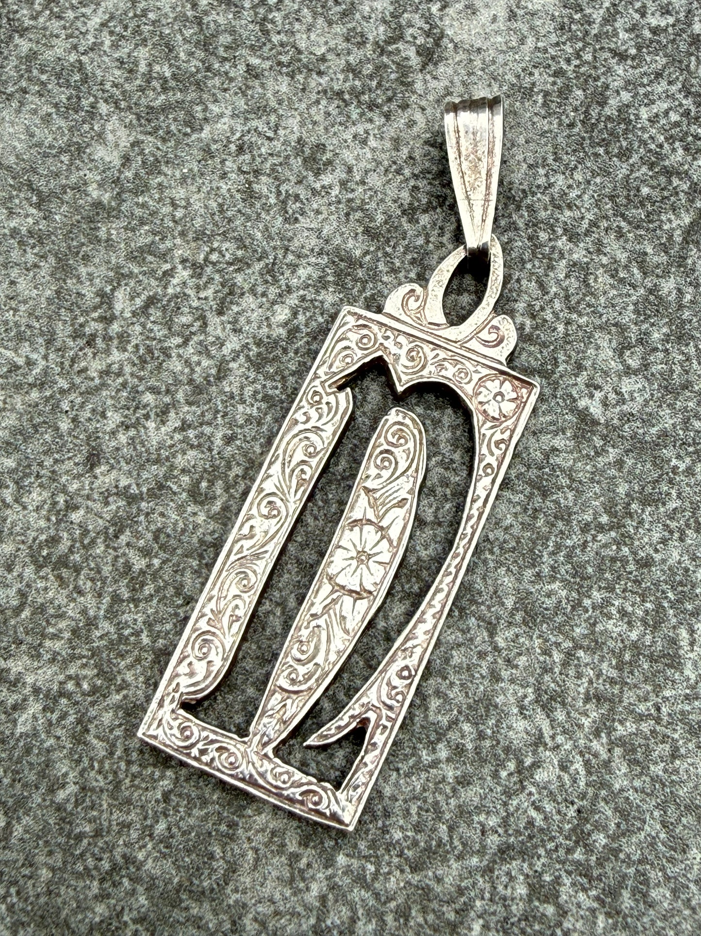 Antique Silver 'Letter N' Pendant