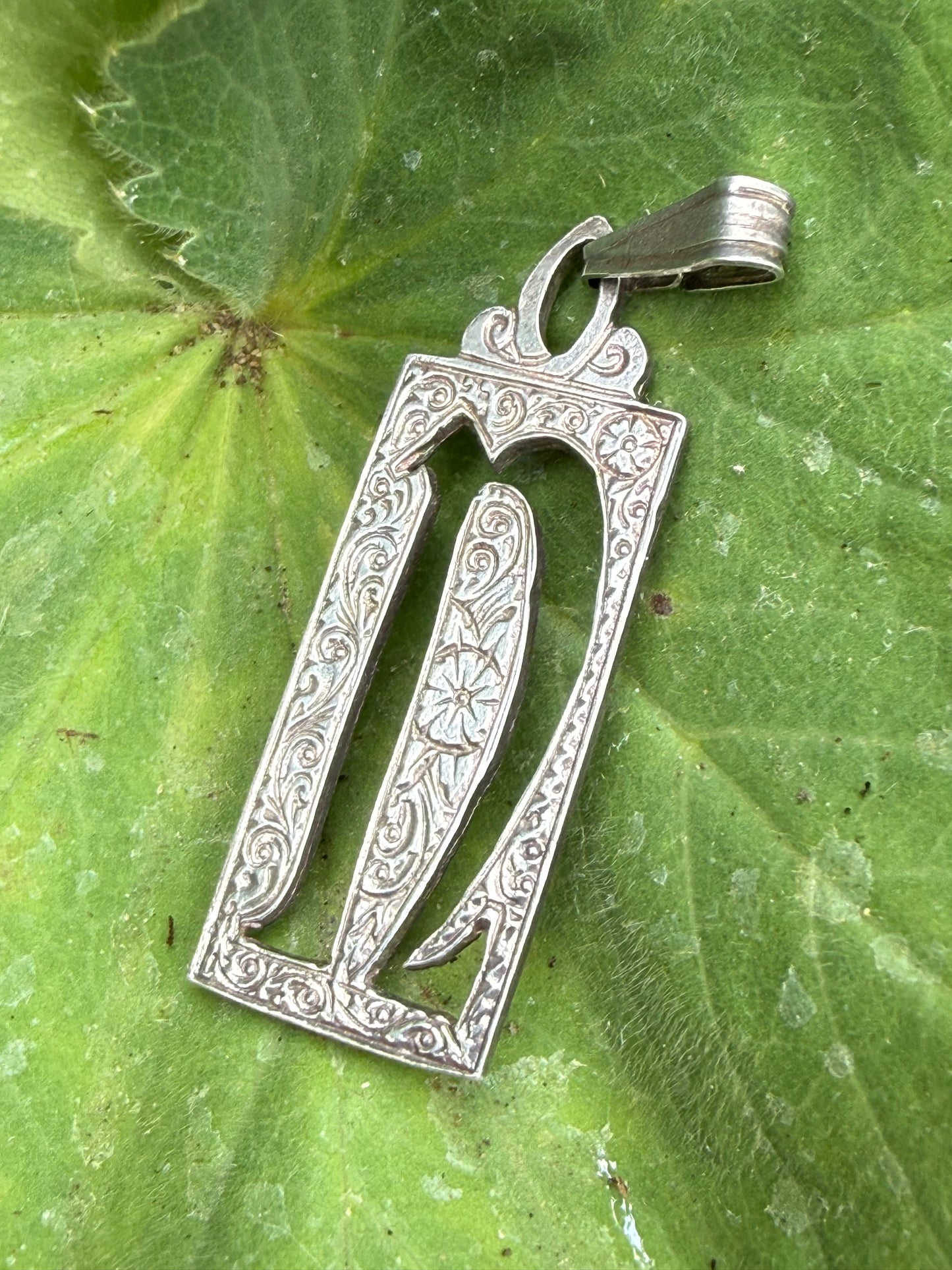 Antique Silver 'Letter N' Pendant