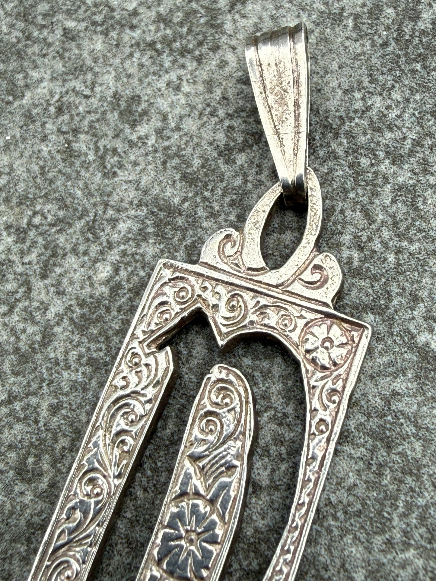Antique Silver 'Letter N' Pendant