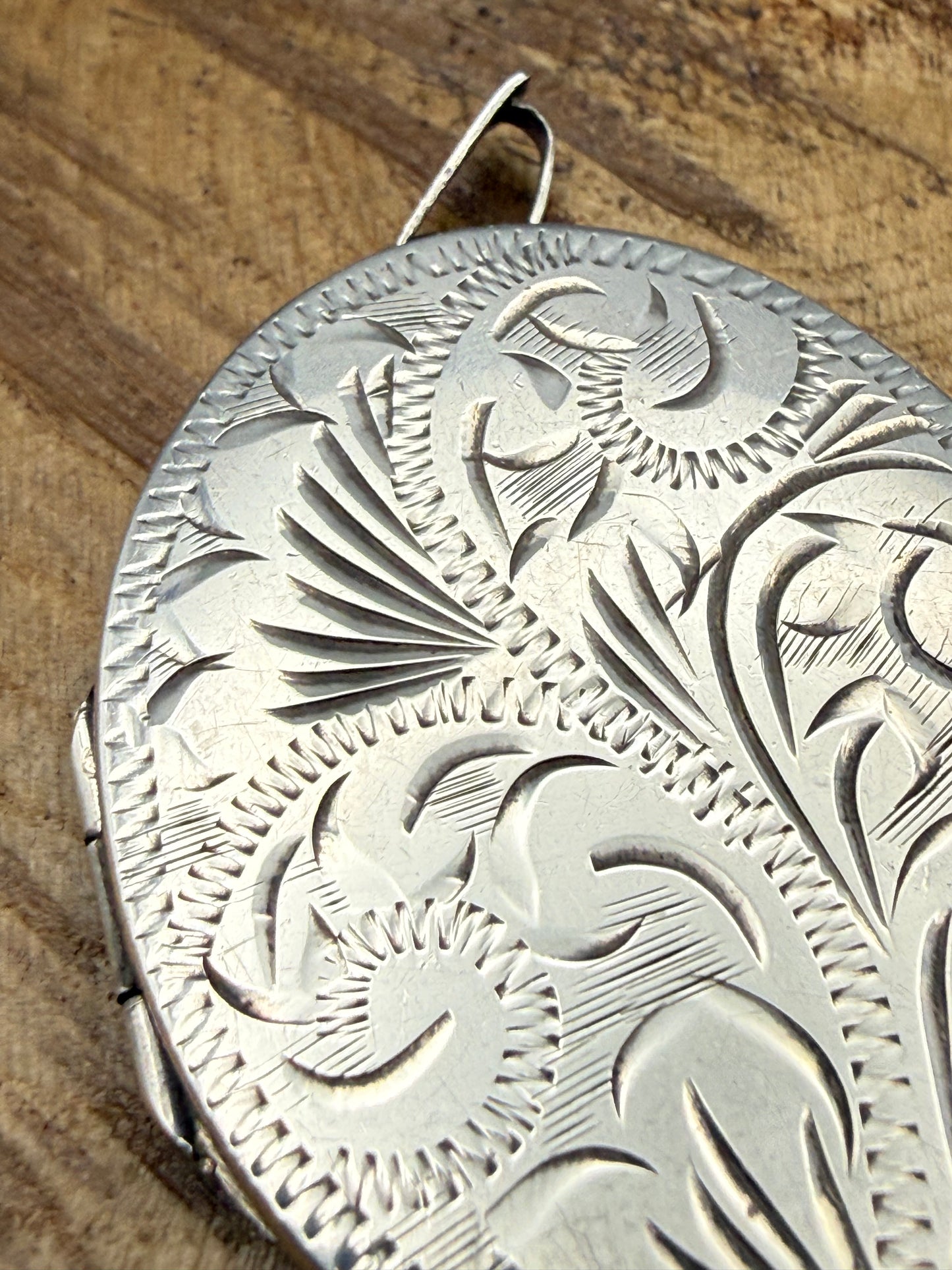 Vintage Sterling Silver Ornate Locket Pendant