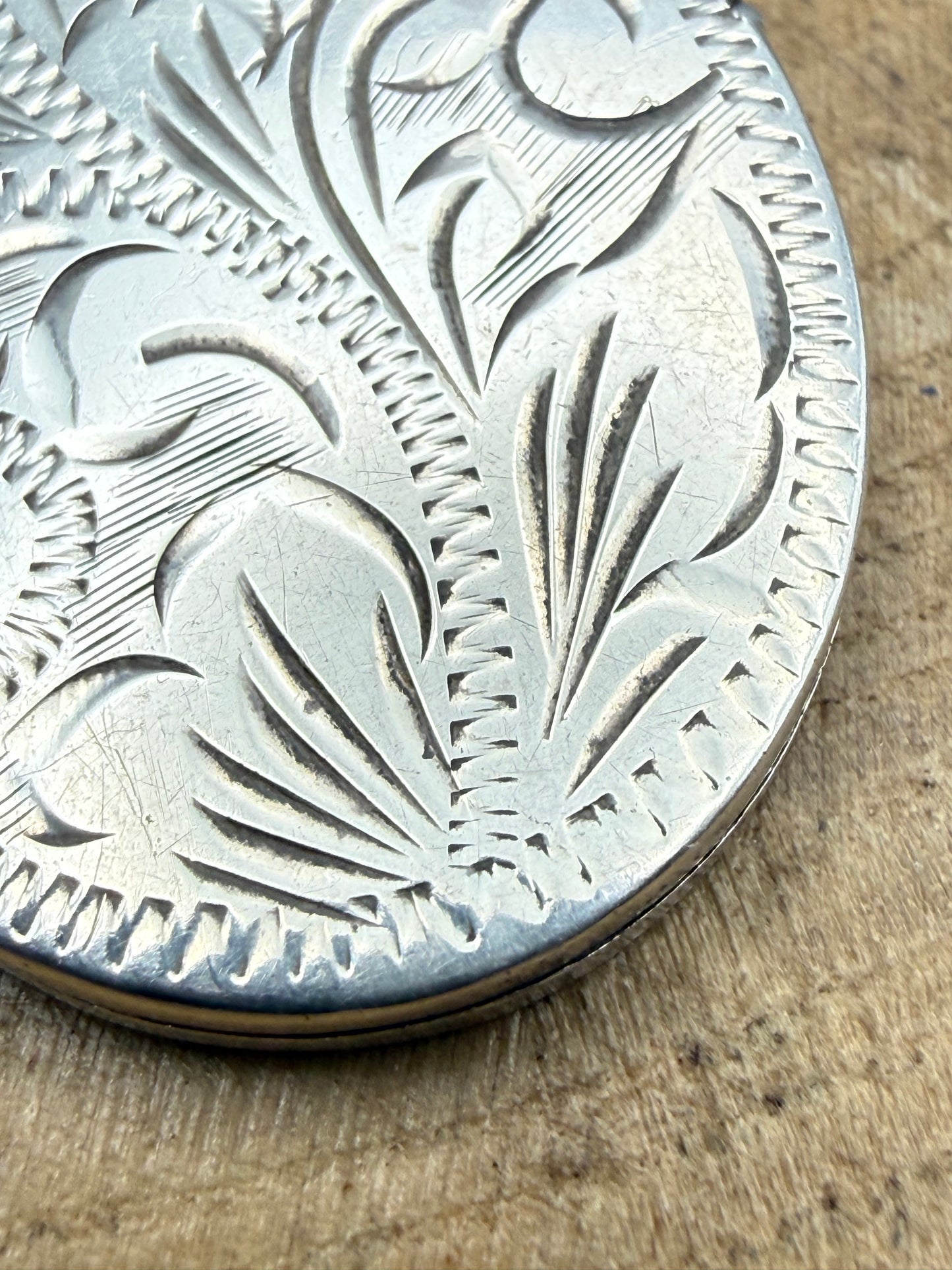 Vintage Sterling Silver Ornate Locket Pendant