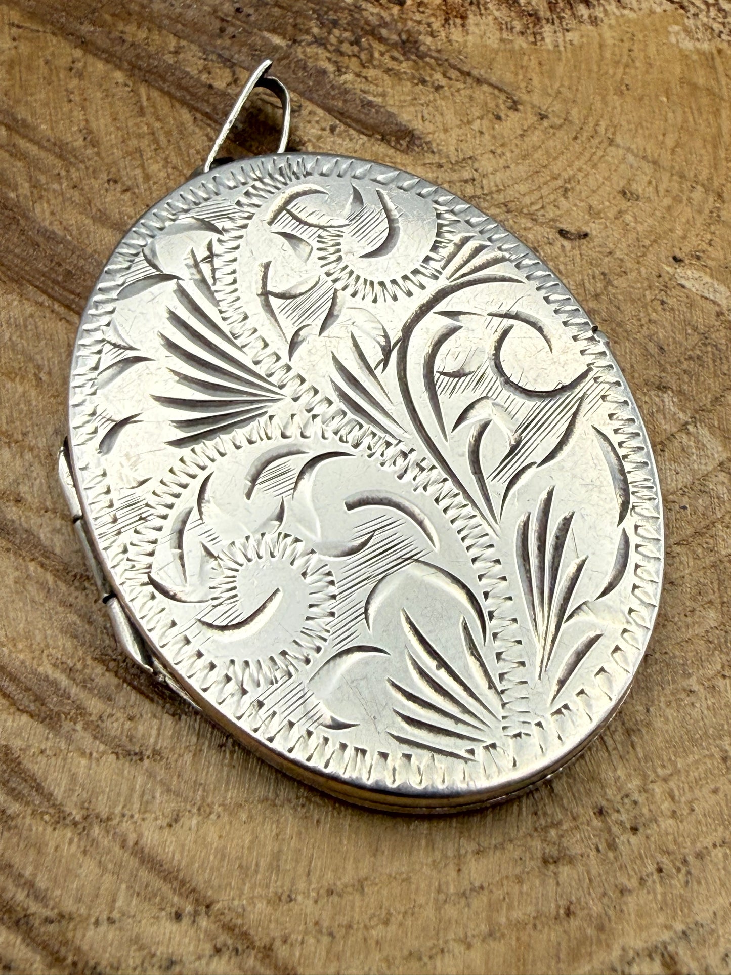 Vintage Sterling Silver Ornate Locket Pendant