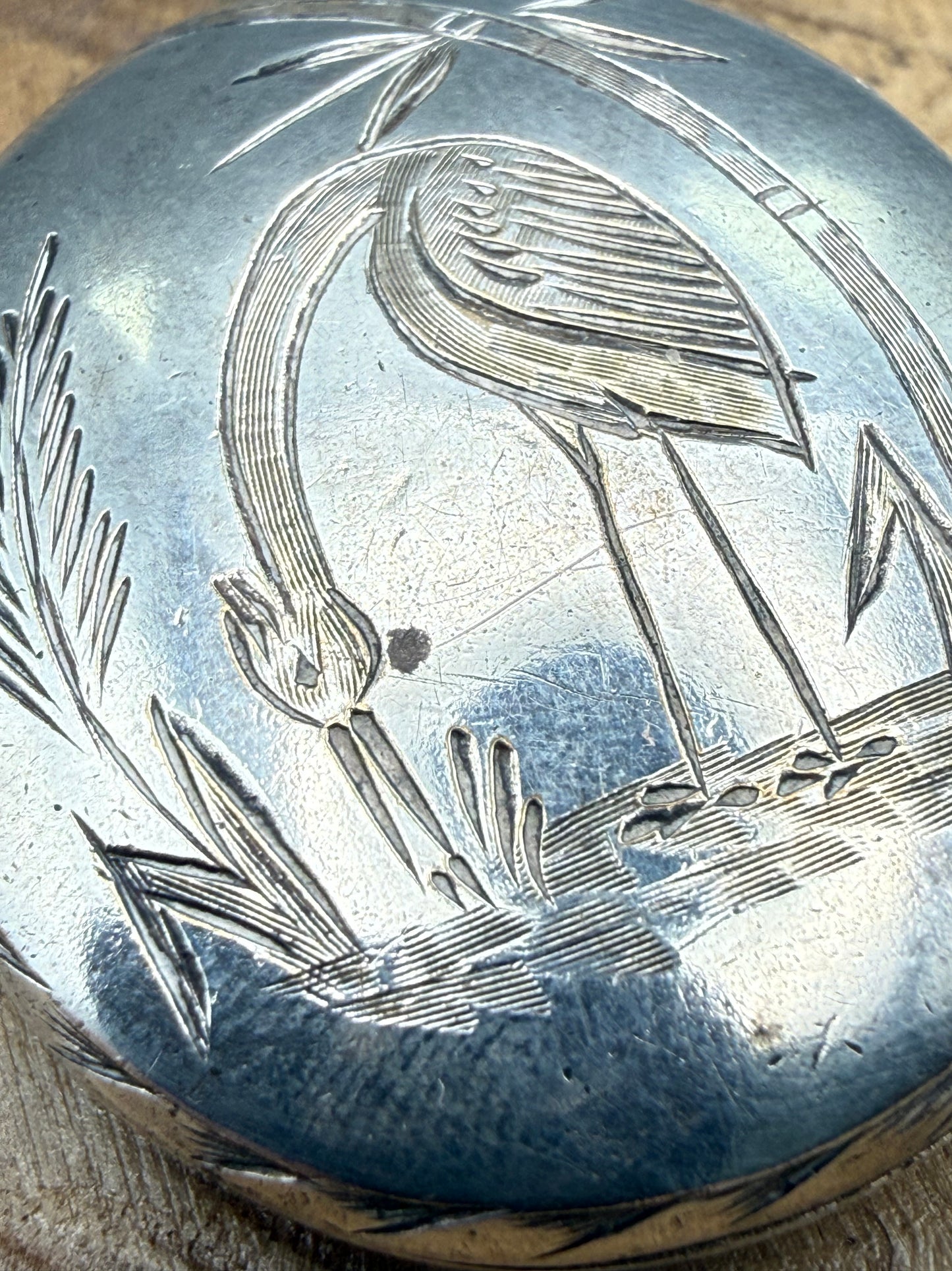 Victorian Aesthetic Movement Bird Locket, Double Sided Design