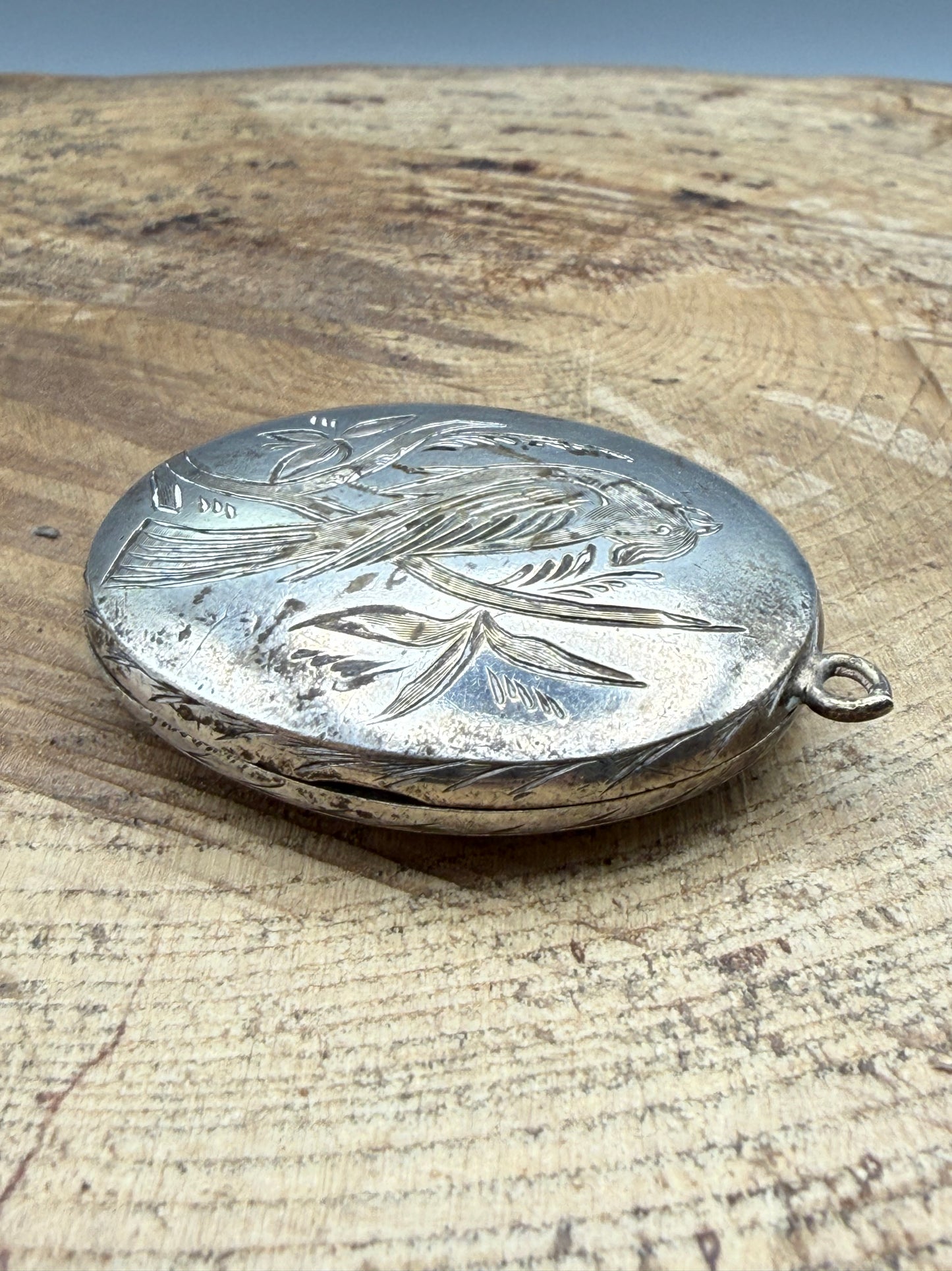 Victorian Aesthetic Movement Bird Locket, Double Sided Design