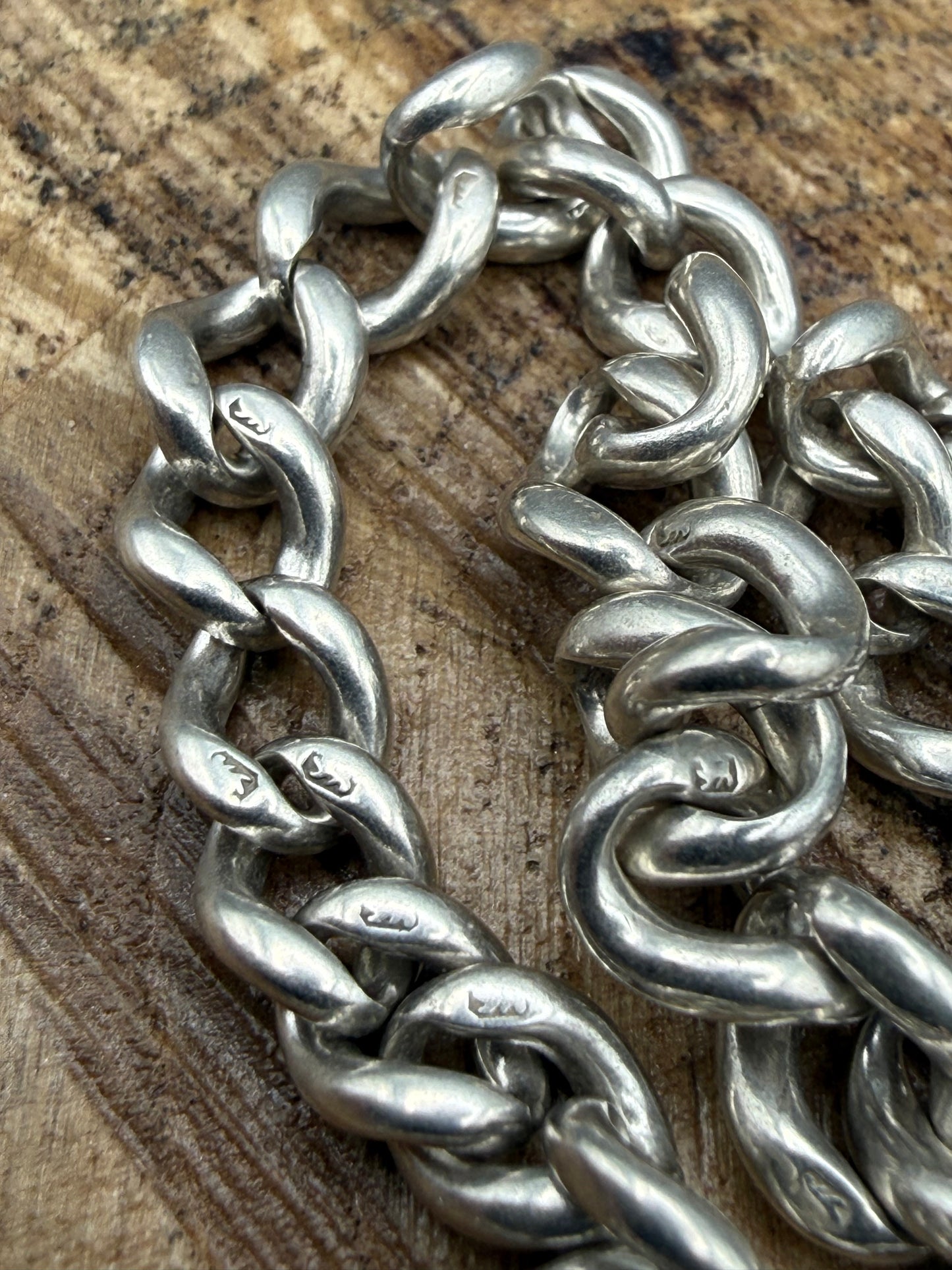 Antique Sterling Silver Albert Watch Chain with Victorian Coin Fob