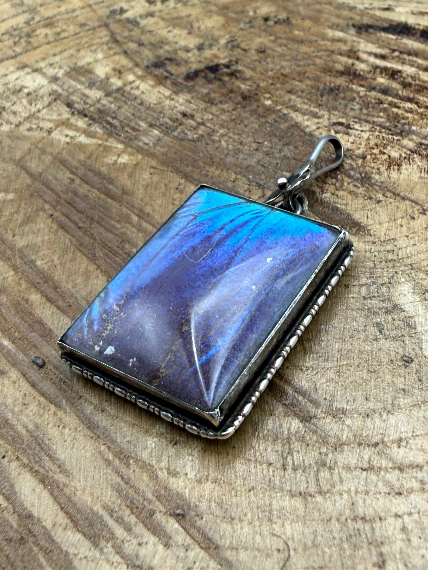 Antique Art Deco Silver Butterfly Wing Pendant