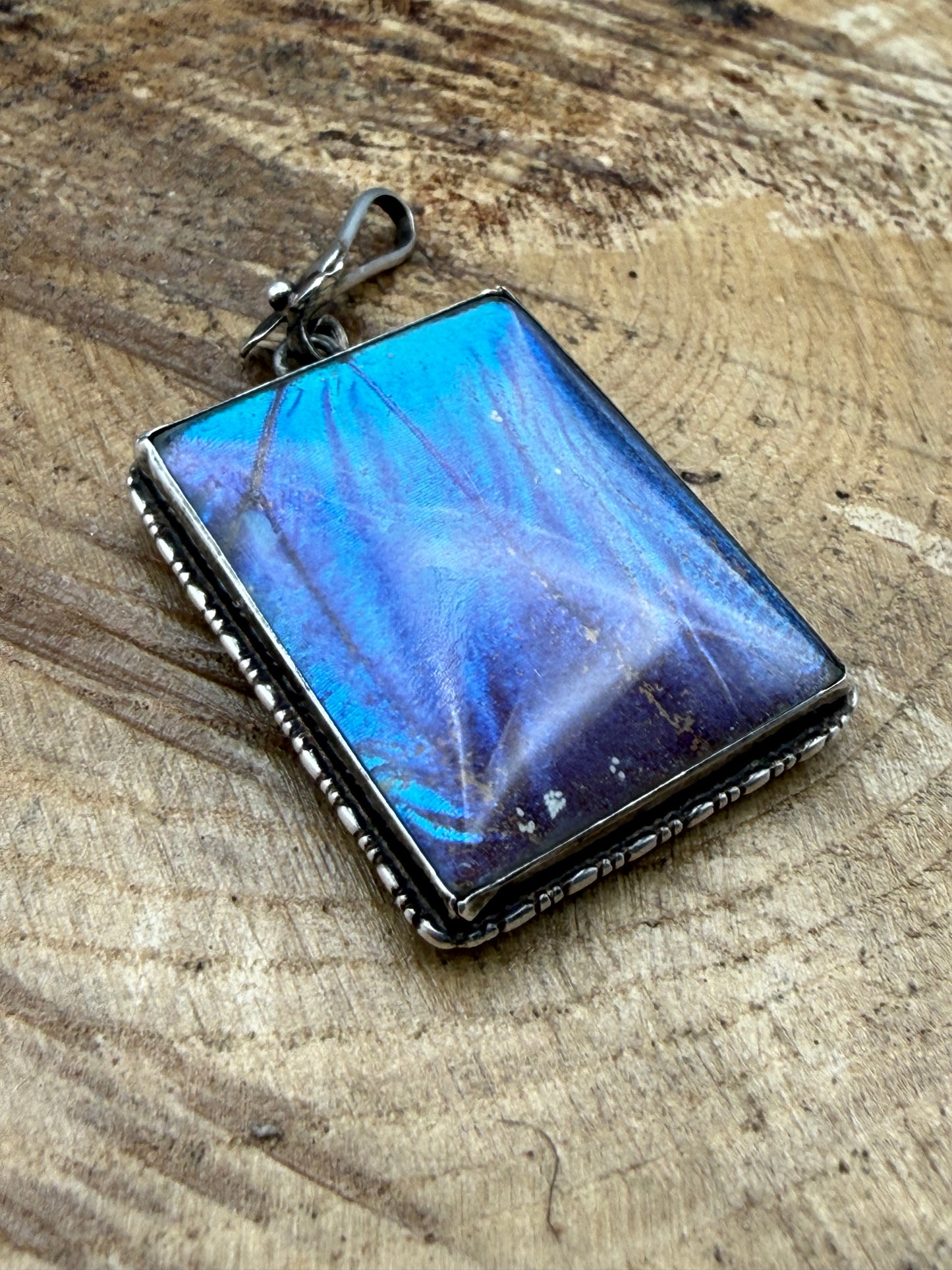 Antique Art Deco Silver Butterfly Wing Pendant