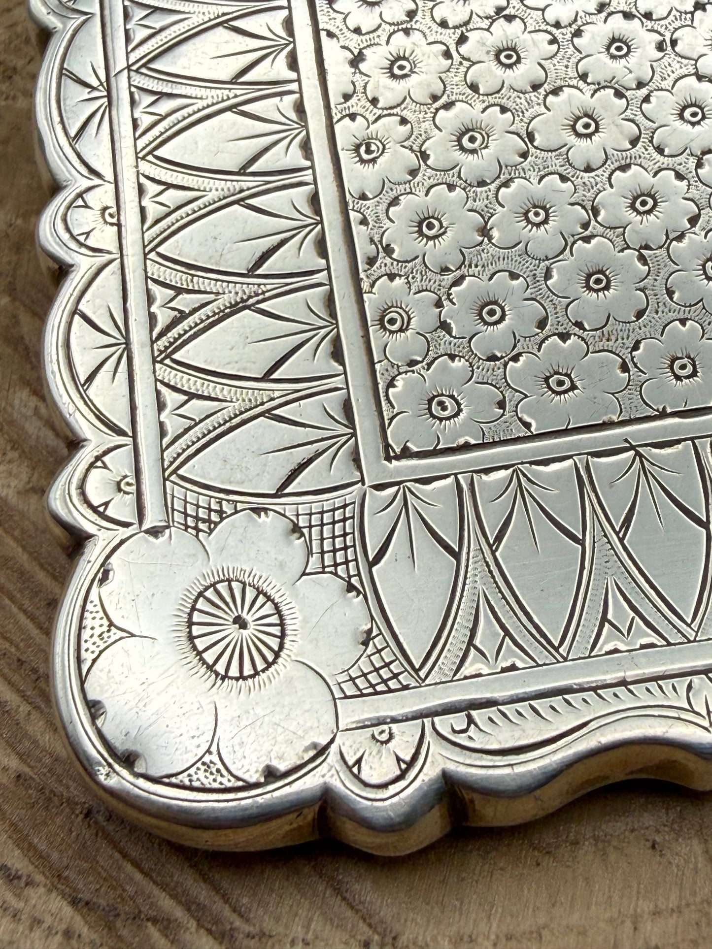 Antique Victorian Sterling Silver Card Case, Hilliard & Thomason 1882