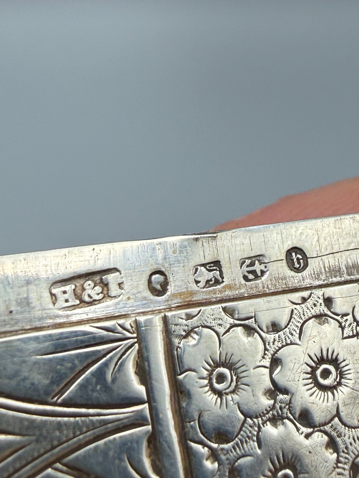 Antique Victorian Sterling Silver Card Case, Hilliard & Thomason 1882