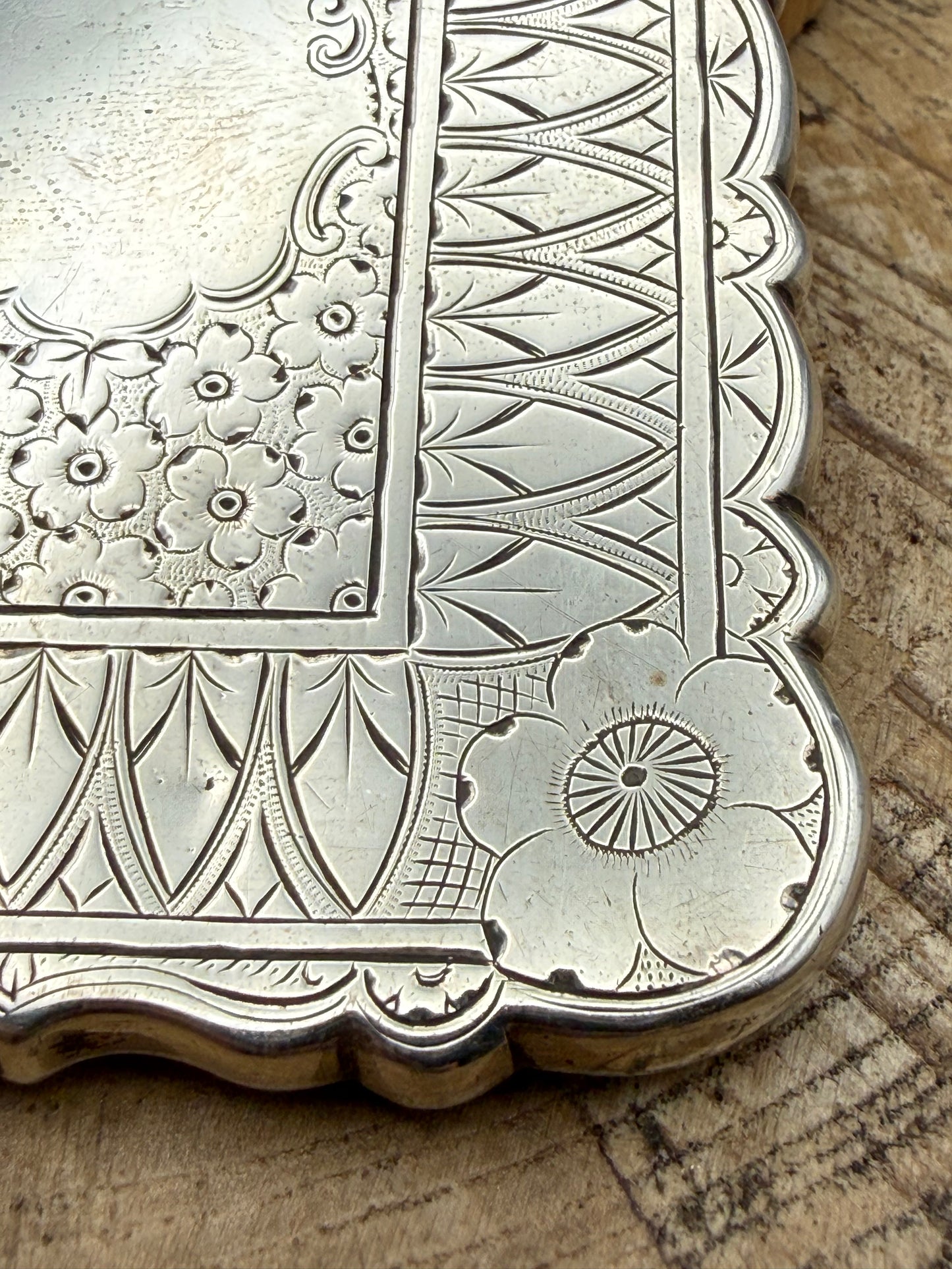 Antique Victorian Sterling Silver Card Case, Hilliard & Thomason 1882