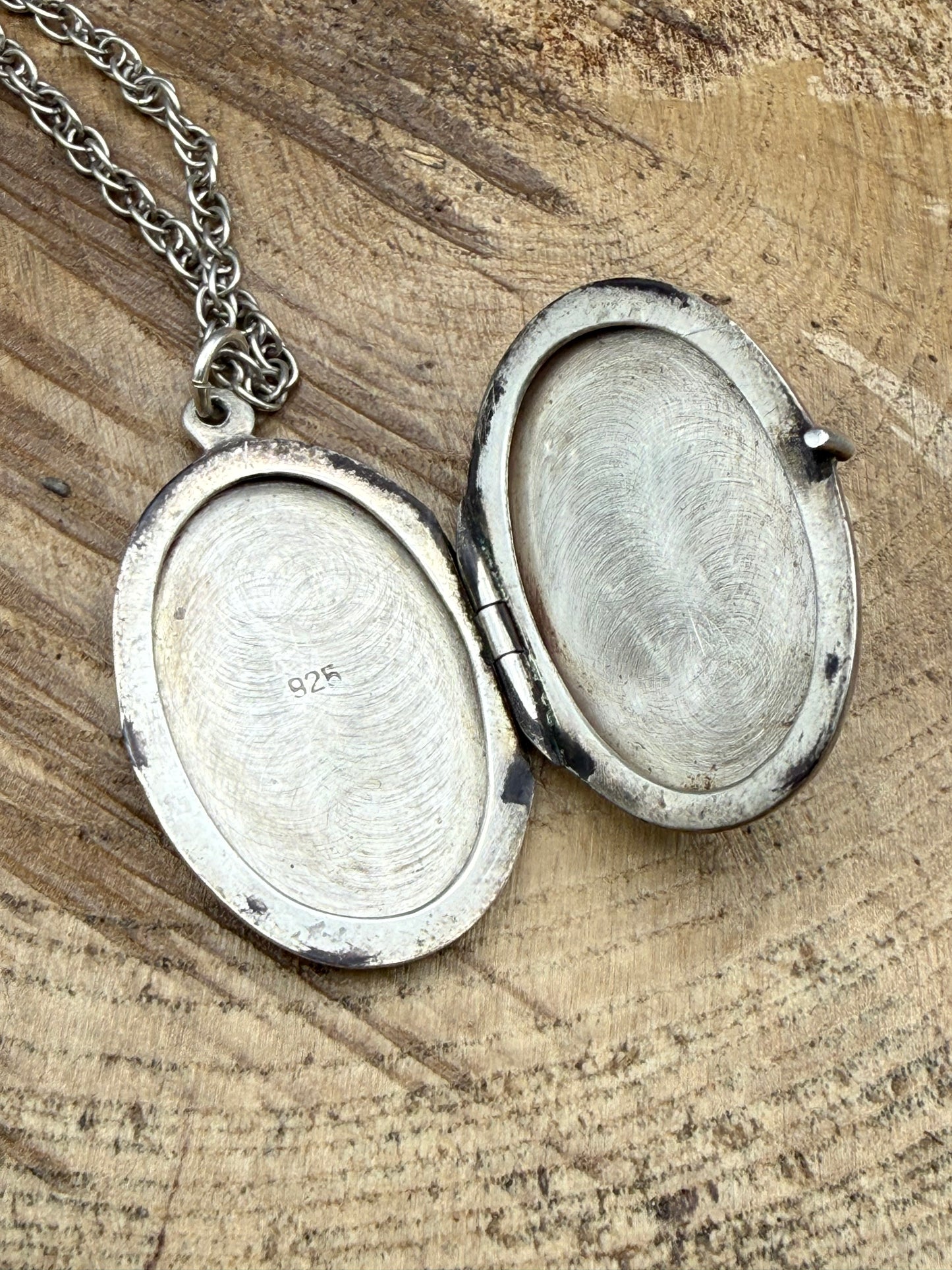Vintage Sterling Silver Photo Locket Necklace