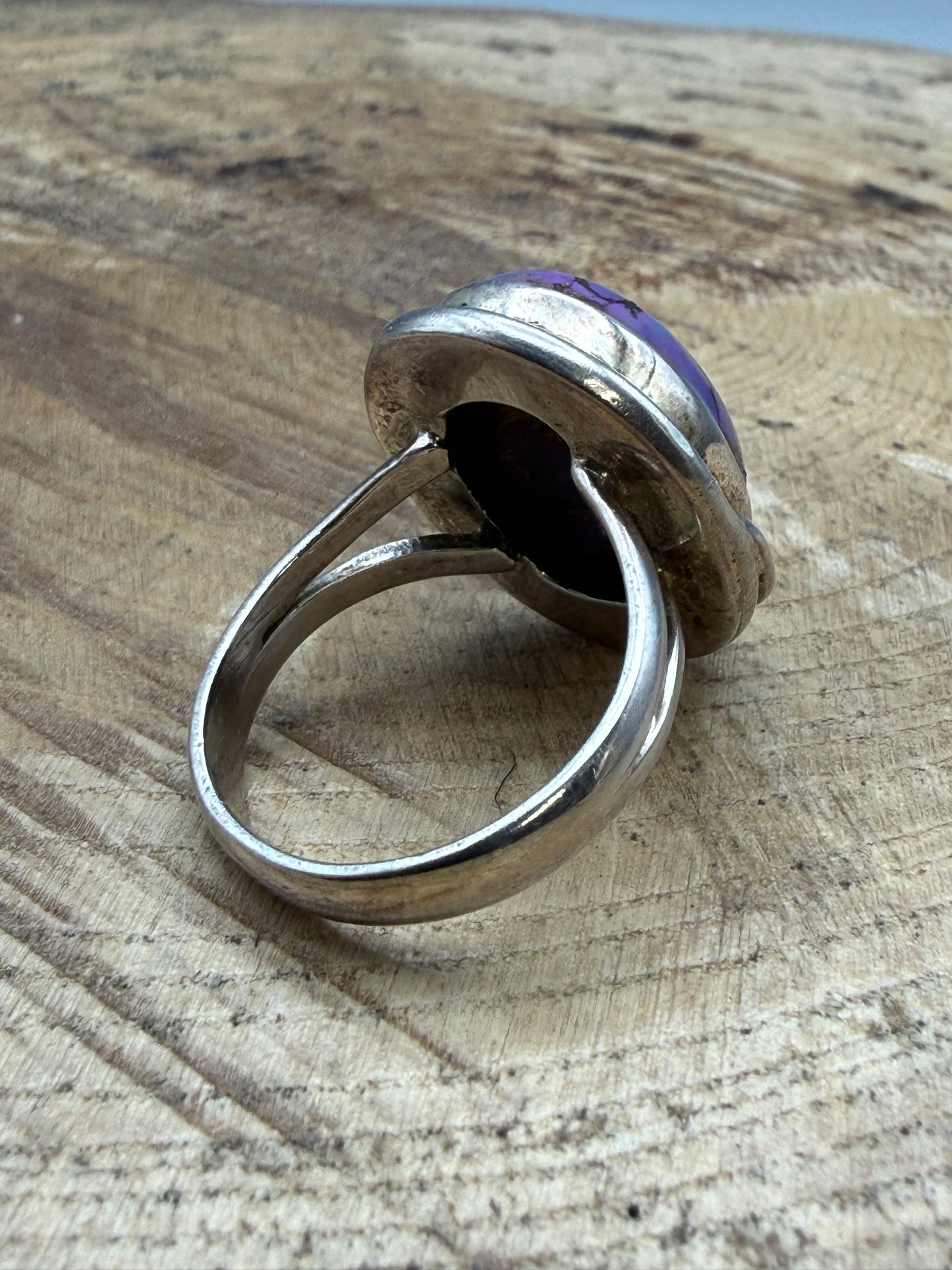 Artisan Sterling Silver Copper Turquoise Ring, Size O