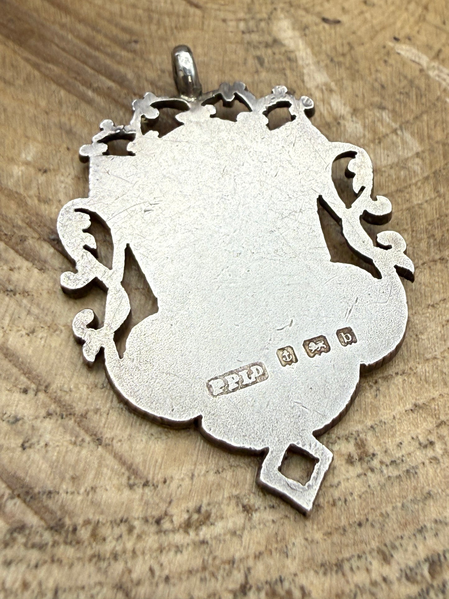 Antique Sterling Silver Shield Watch Fob, Birmingham 1901