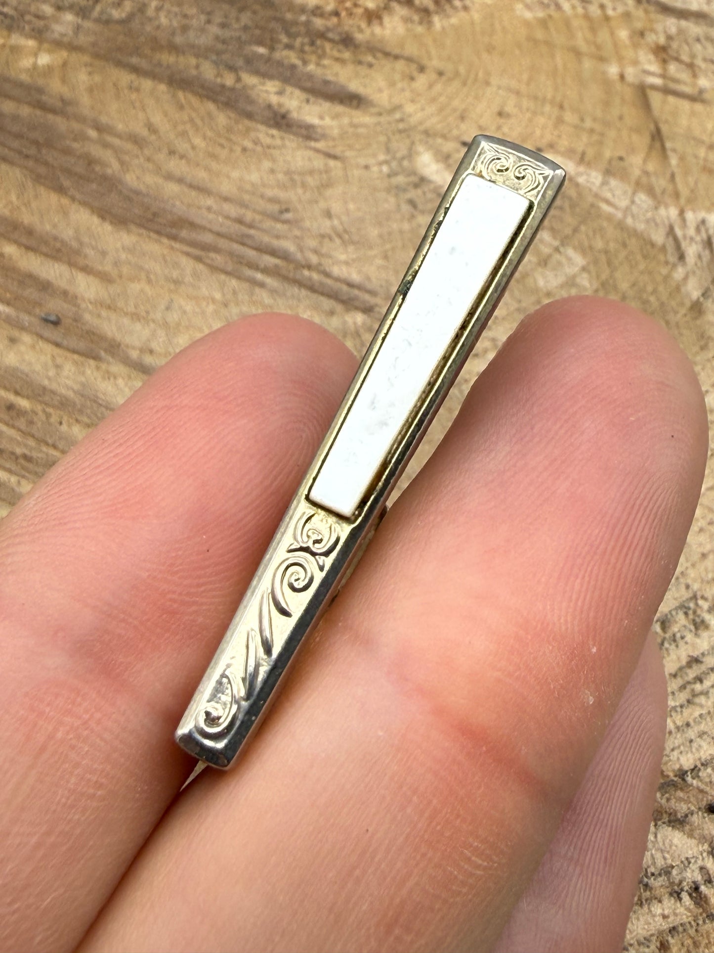 Vintage Scroll Edged Tie Clip by Nippy Clip