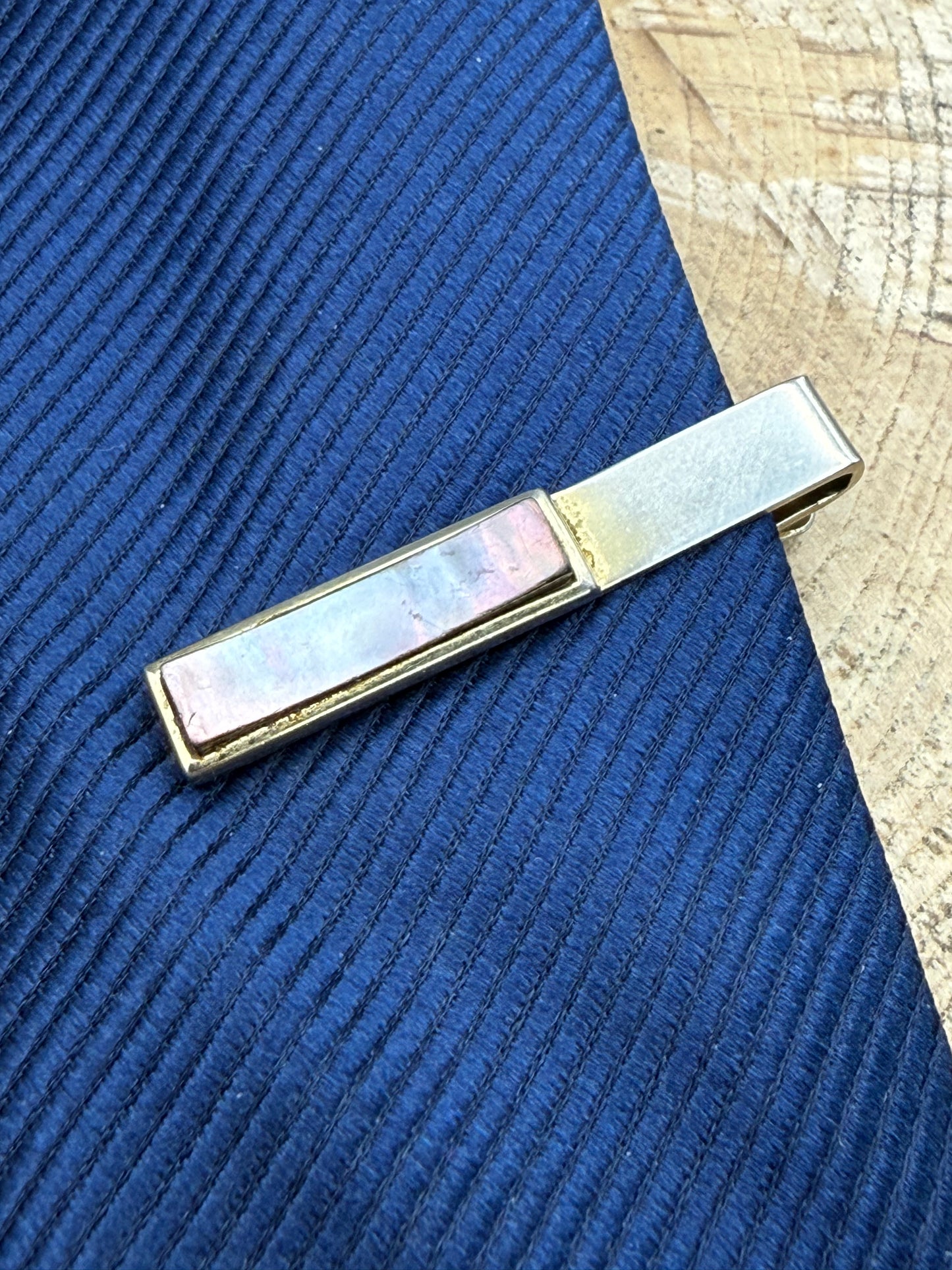Vintage Black Abalone Shell Tie Clip by 'Nippy-Clip'