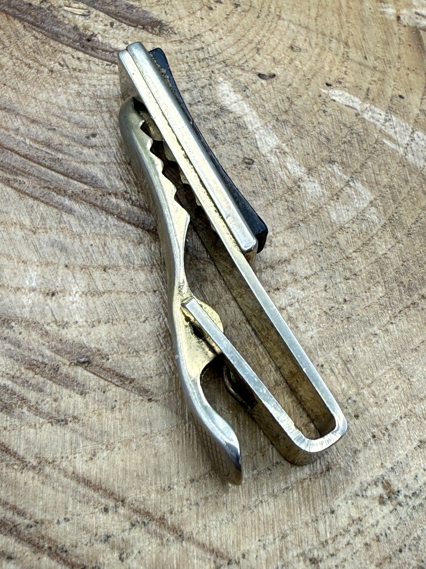 Vintage Black Abalone Shell Tie Clip by 'Nippy-Clip'