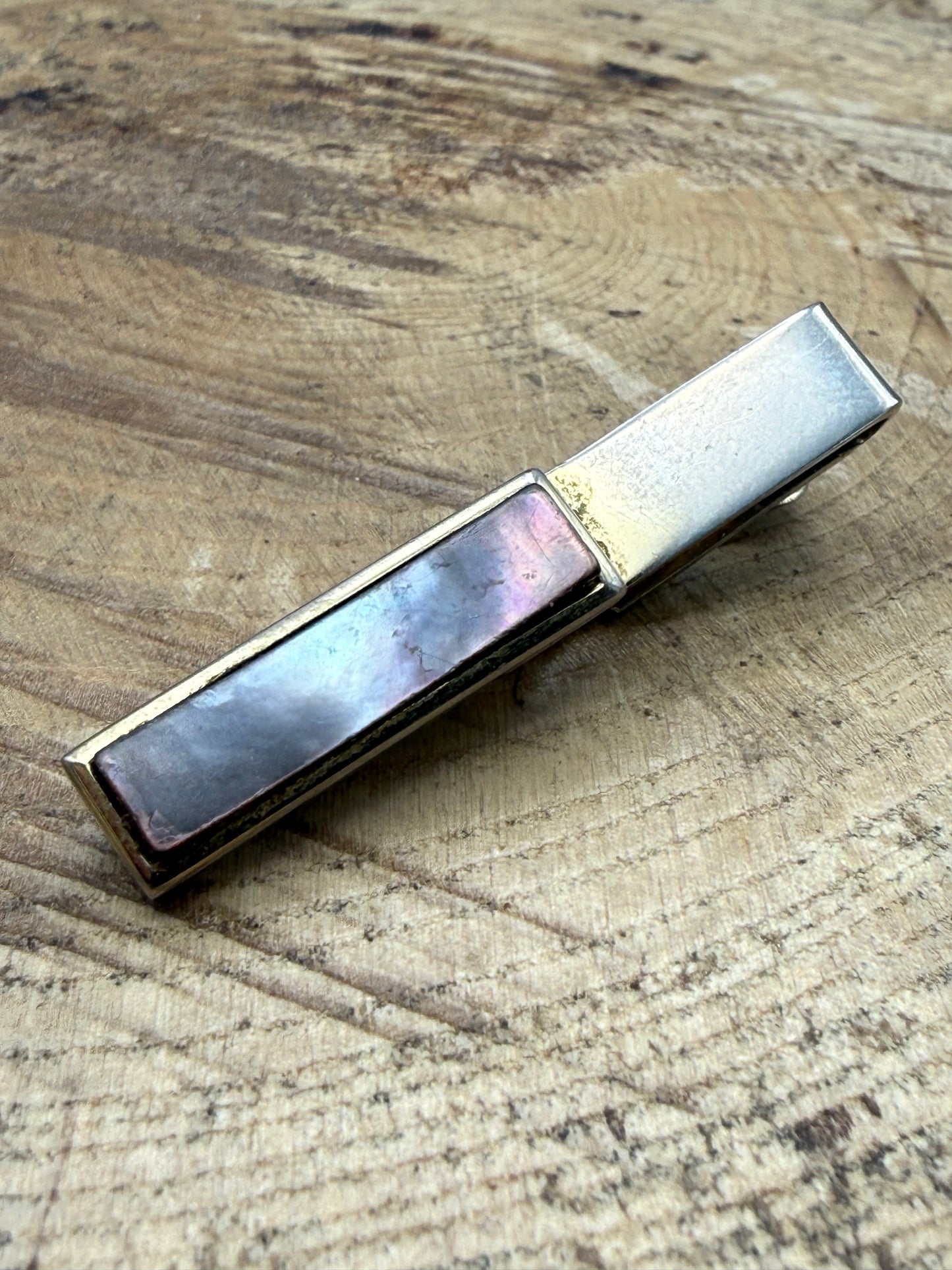 Vintage Black Abalone Shell Tie Clip by 'Nippy-Clip'