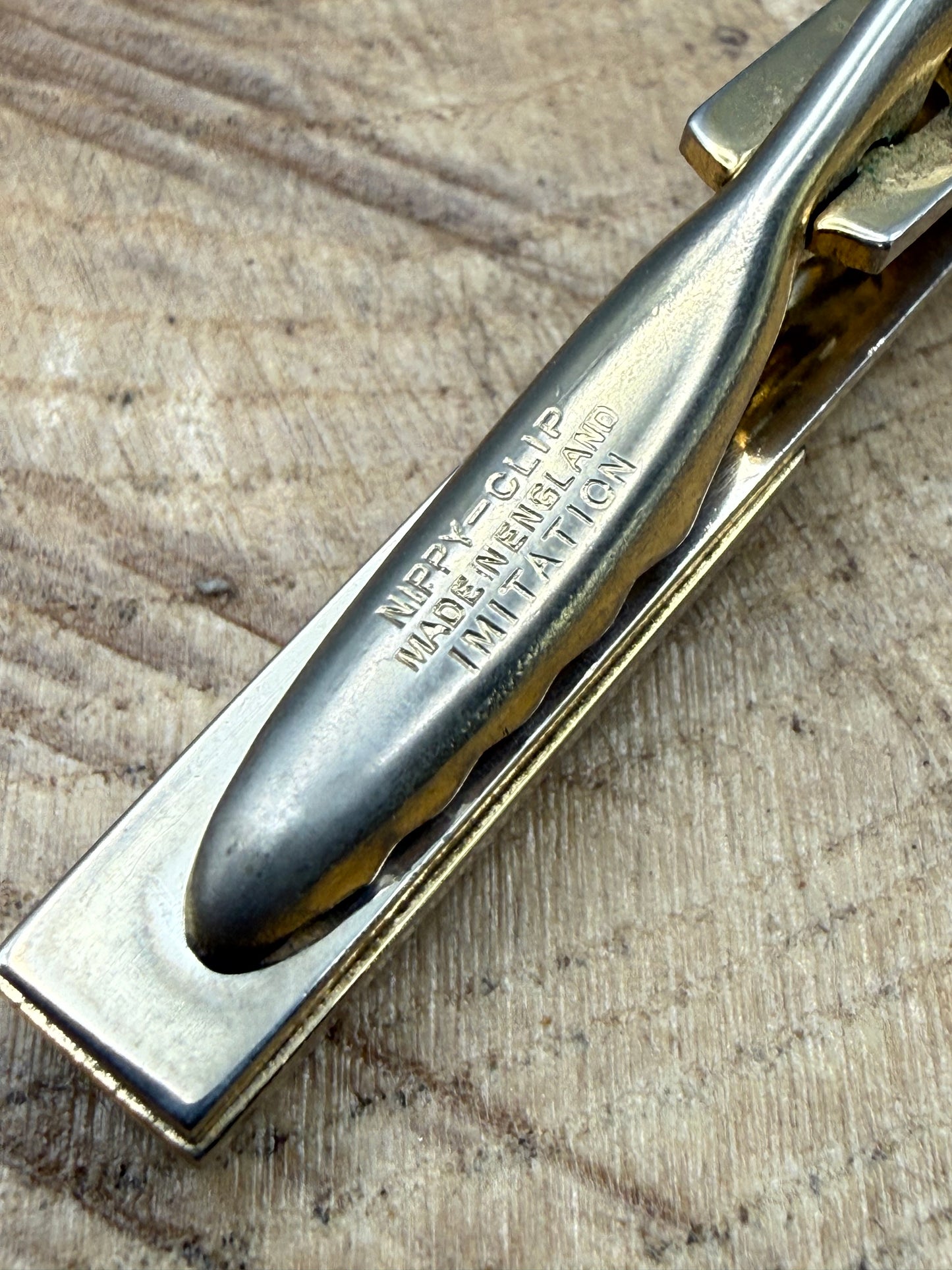Vintage Black Abalone Shell Tie Clip by 'Nippy-Clip'