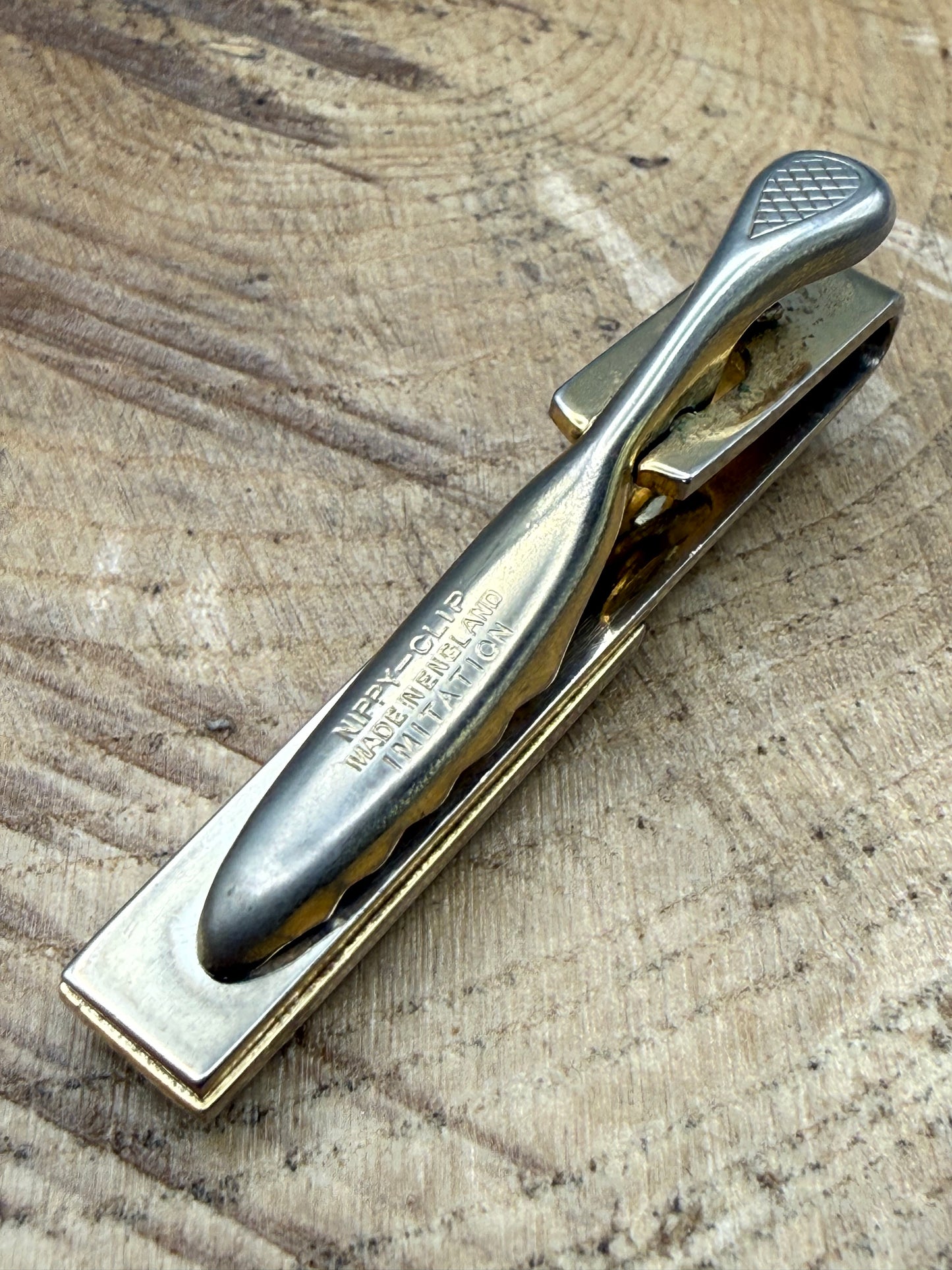 Vintage Black Abalone Shell Tie Clip by 'Nippy-Clip'