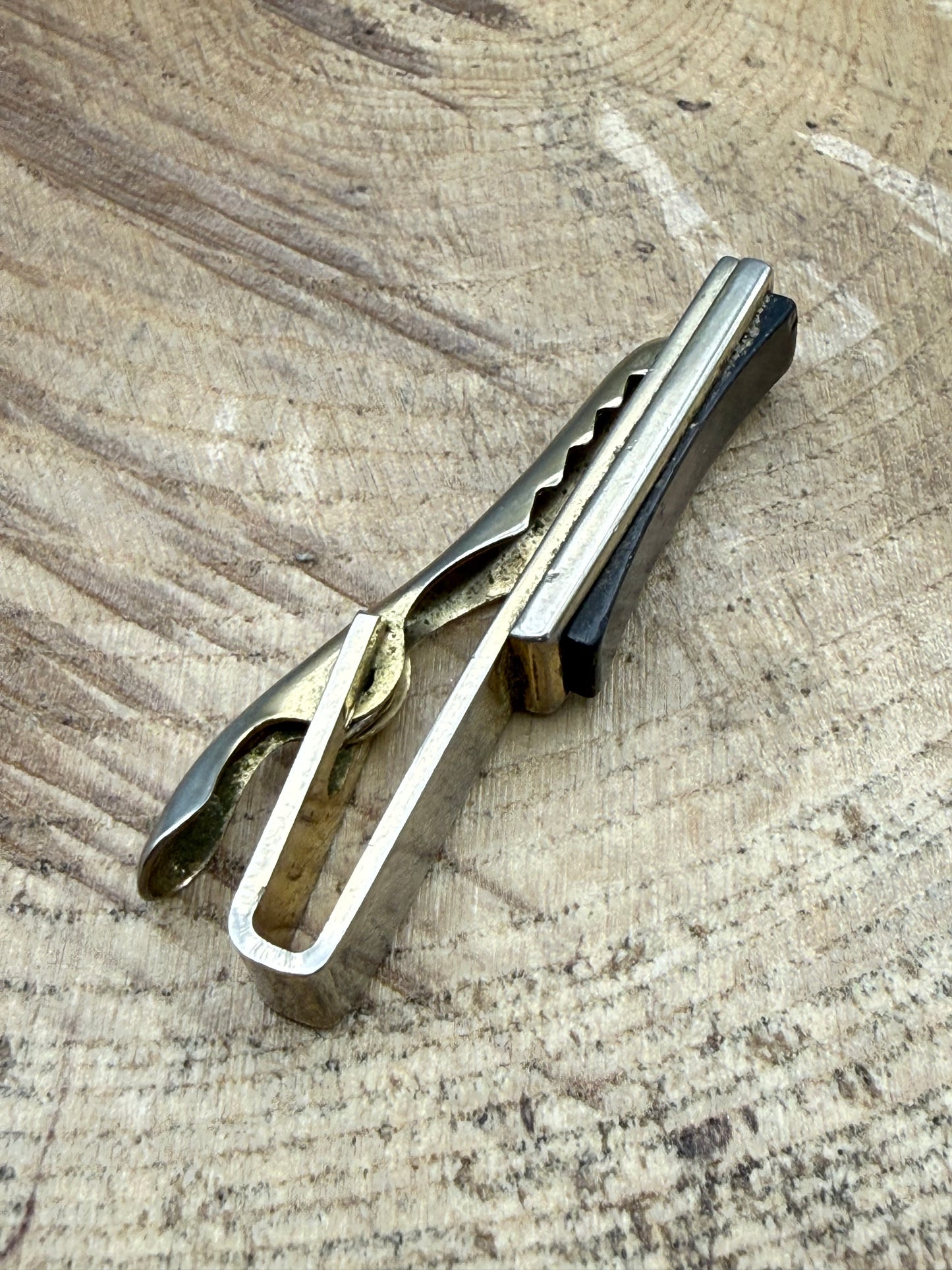Vintage Black Abalone Shell Tie Clip by 'Nippy-Clip'