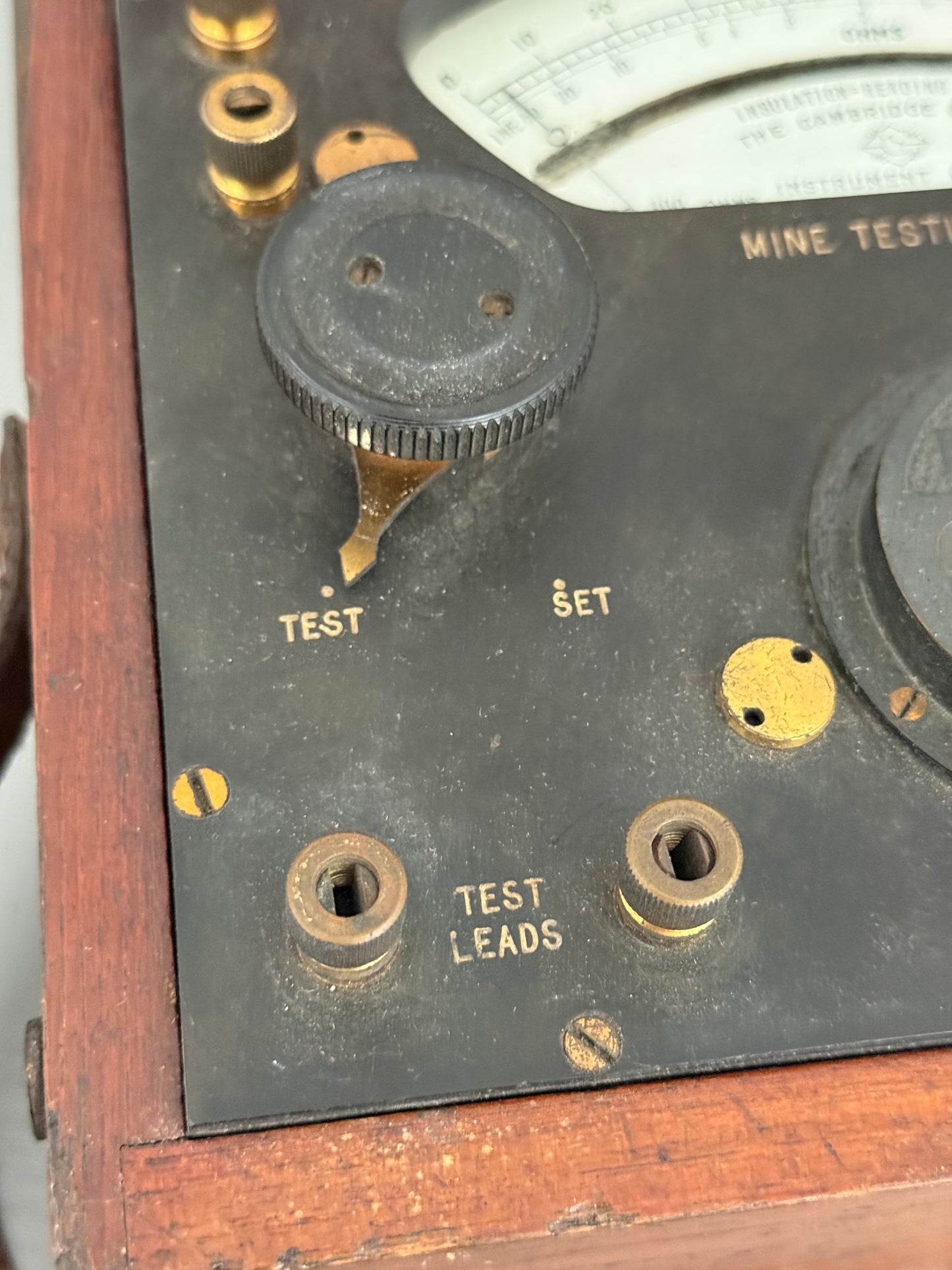 Antique Mine Testing Detector in Wood Case, Interwar Militaria