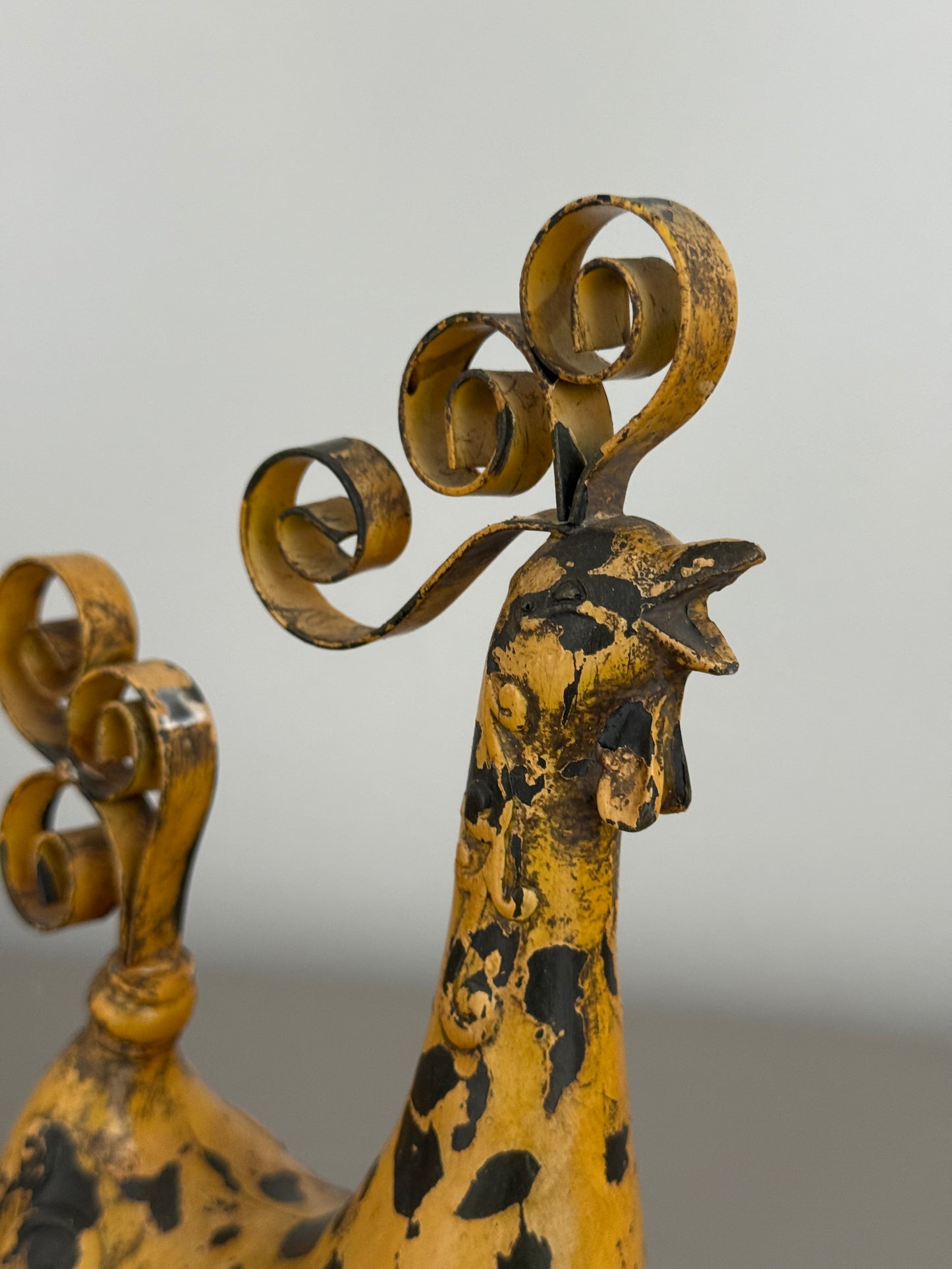 Mid Century Wrought Iron Rooster Ornament, 1950s