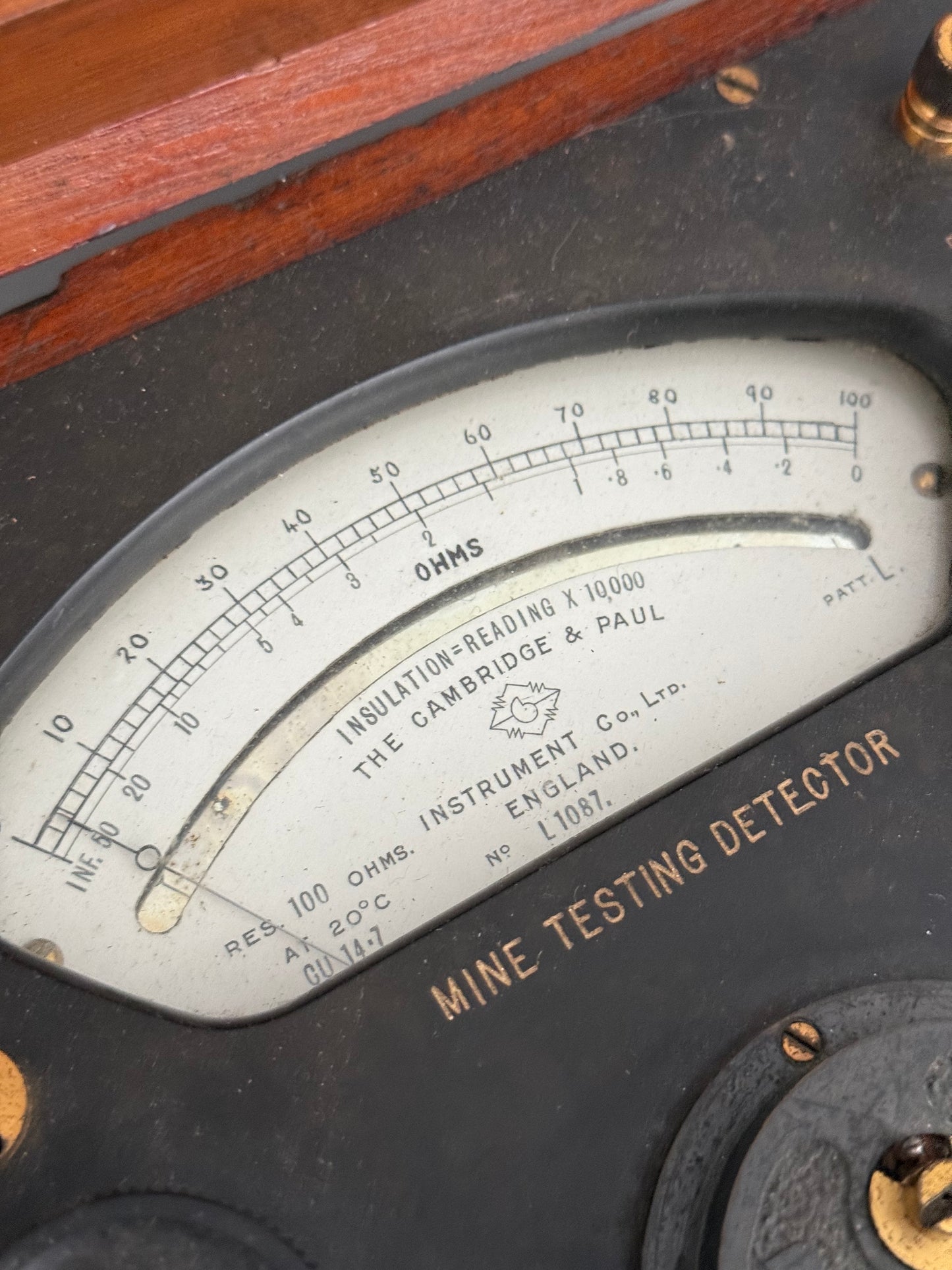 Antique Mine Testing Detector in Wood Case, Interwar Militaria
