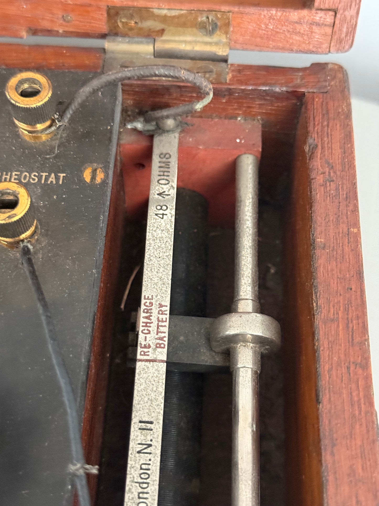 Antique Mine Testing Detector in Wood Case, Interwar Militaria