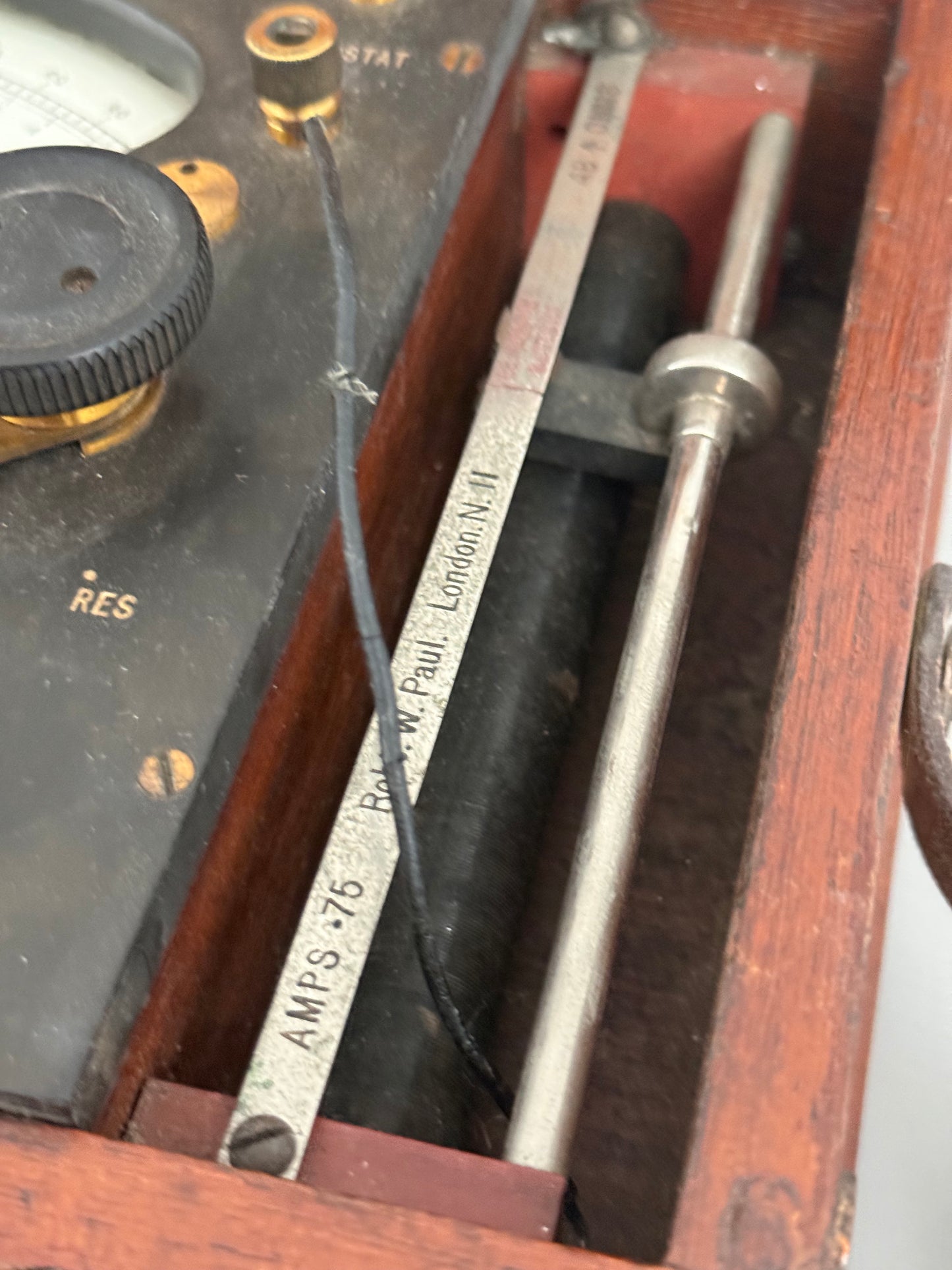 Antique Mine Testing Detector in Wood Case, Interwar Militaria