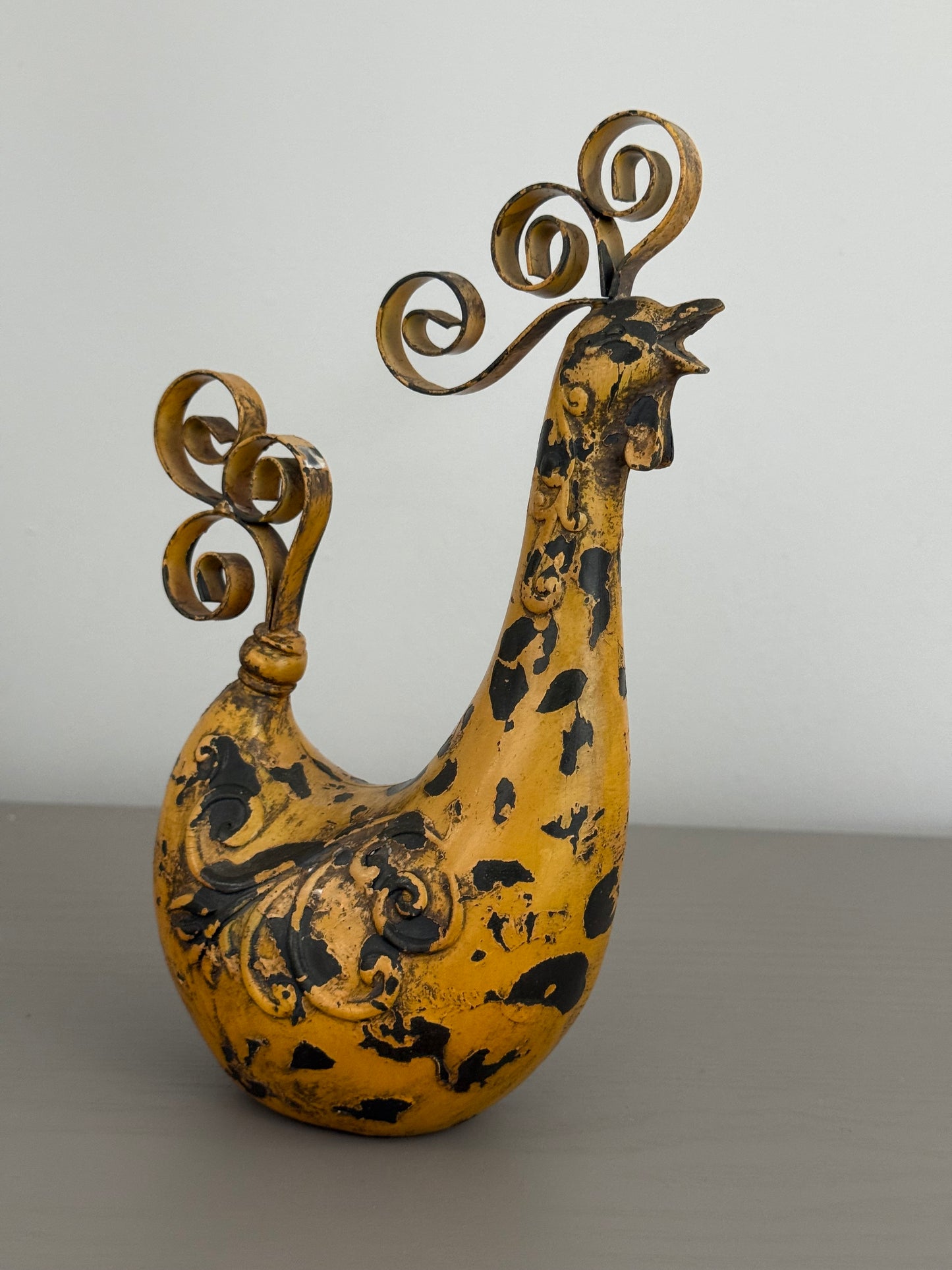 Mid Century Wrought Iron Rooster Ornament, 1950s
