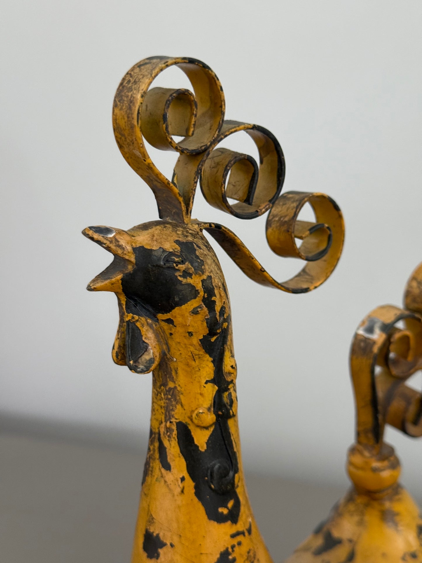 Mid Century Wrought Iron Rooster Ornament, 1950s