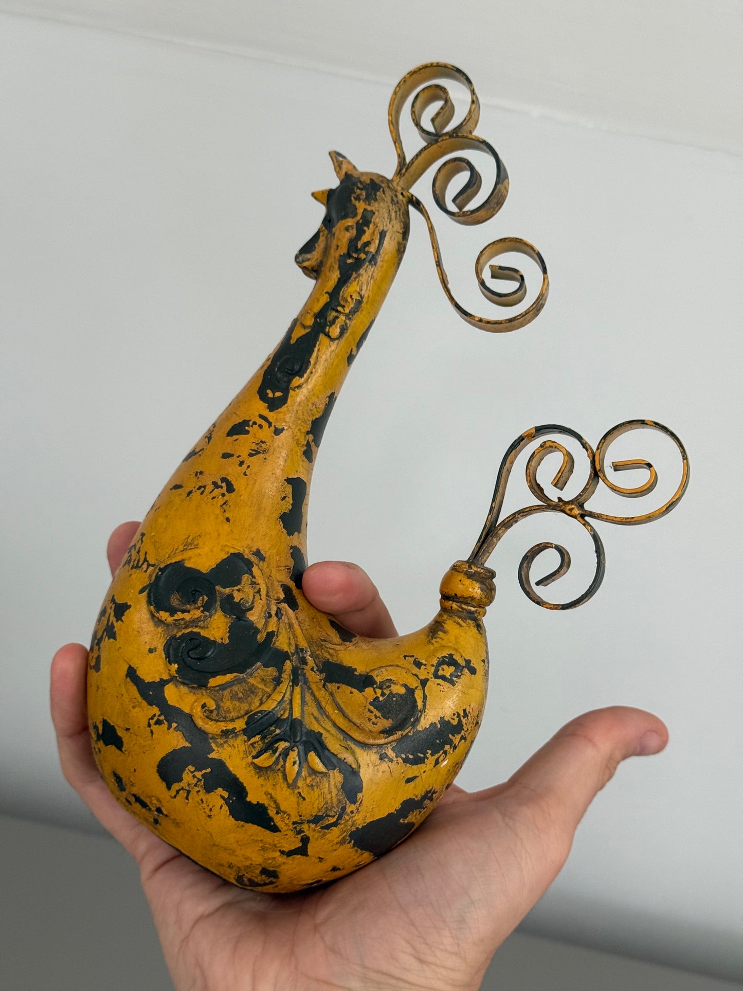 Mid Century Wrought Iron Rooster Ornament, 1950s