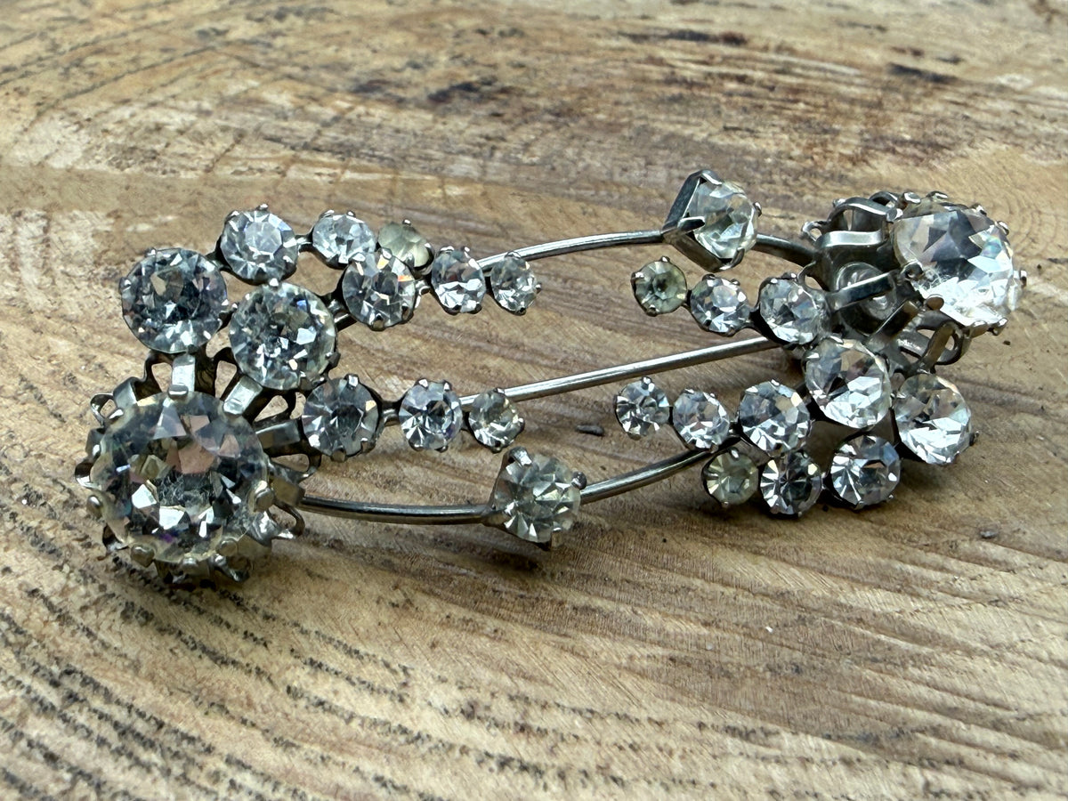 Vintage Abstract Sparkly Bar Brooch