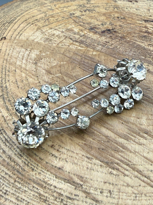 Vintage Abstract Sparkly Bar Brooch