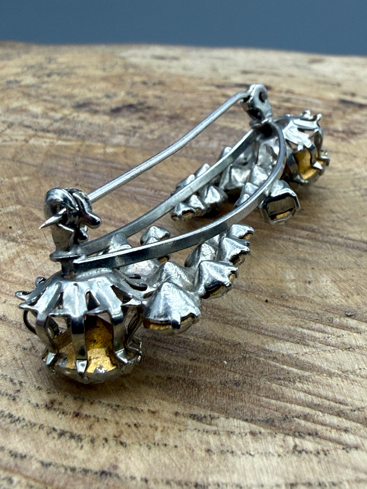 Vintage Abstract Sparkly Bar Brooch