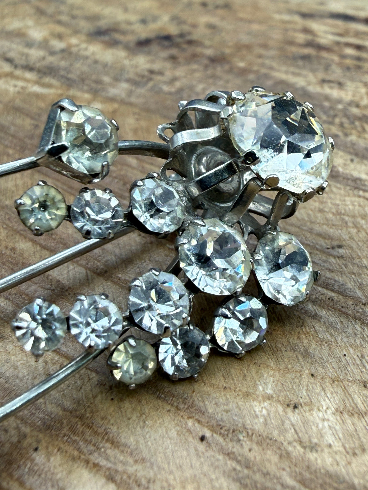 Vintage Abstract Sparkly Bar Brooch