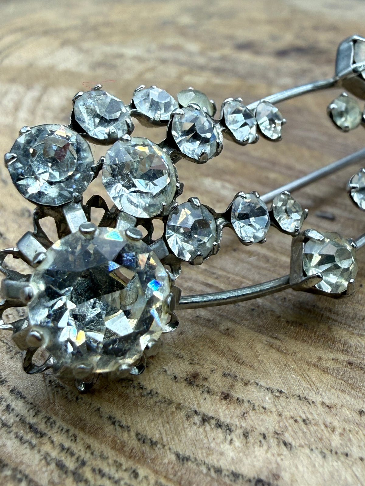 Vintage Abstract Sparkly Bar Brooch