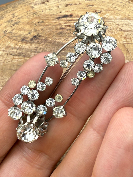 Vintage Abstract Sparkly Bar Brooch