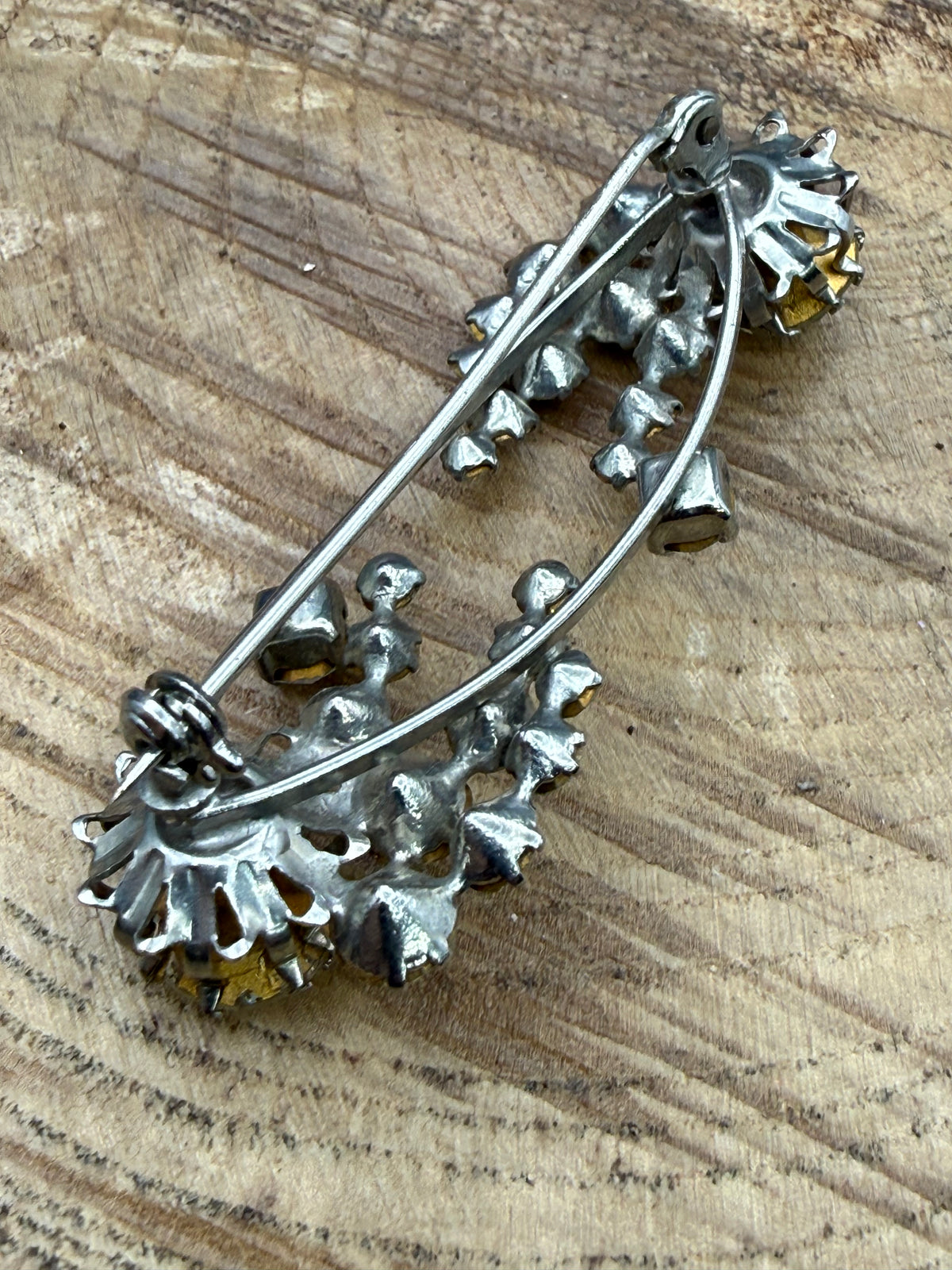 Vintage Abstract Sparkly Bar Brooch