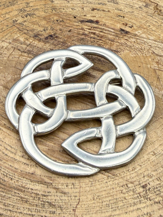 Large St Justin Pewter Lugh's Knot Brooch
