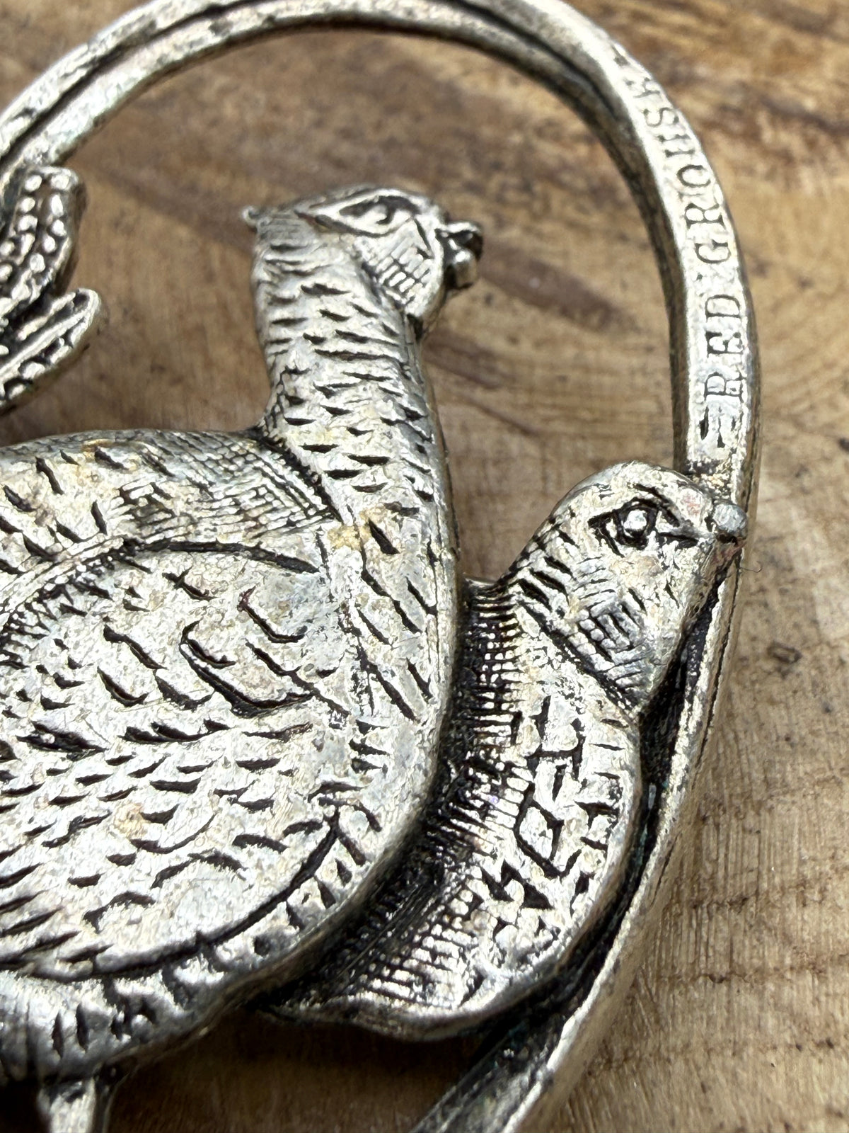 Vintage Red Grouse Brooch by Miracle