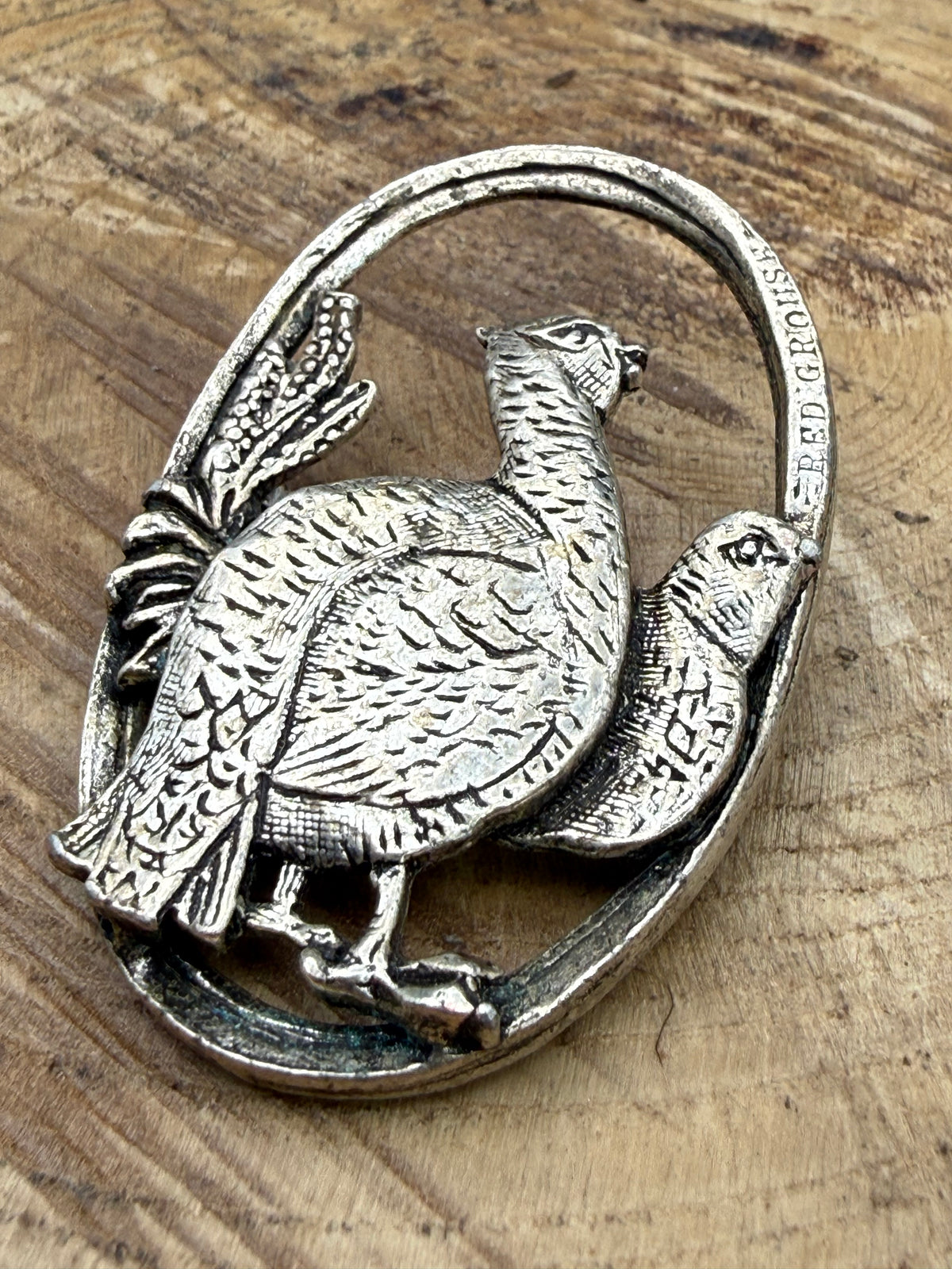 Vintage Red Grouse Brooch by Miracle